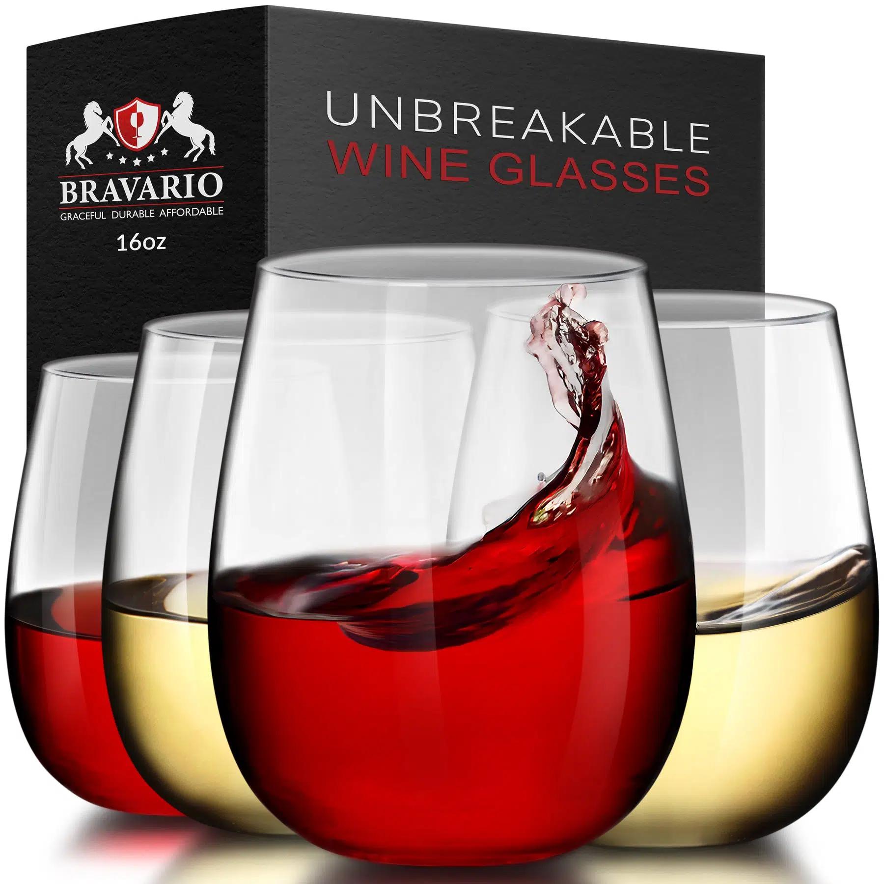Bravario Disposable Wine Glasses