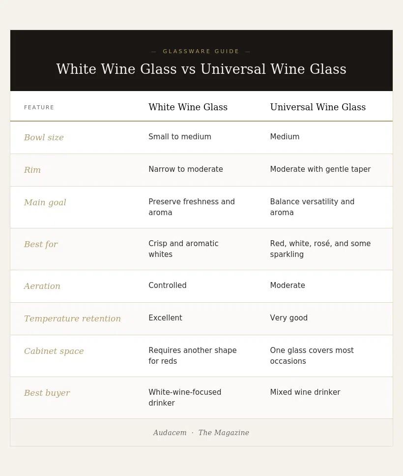 Universal Wine Glass vs White Wine Glass: The Key Differences