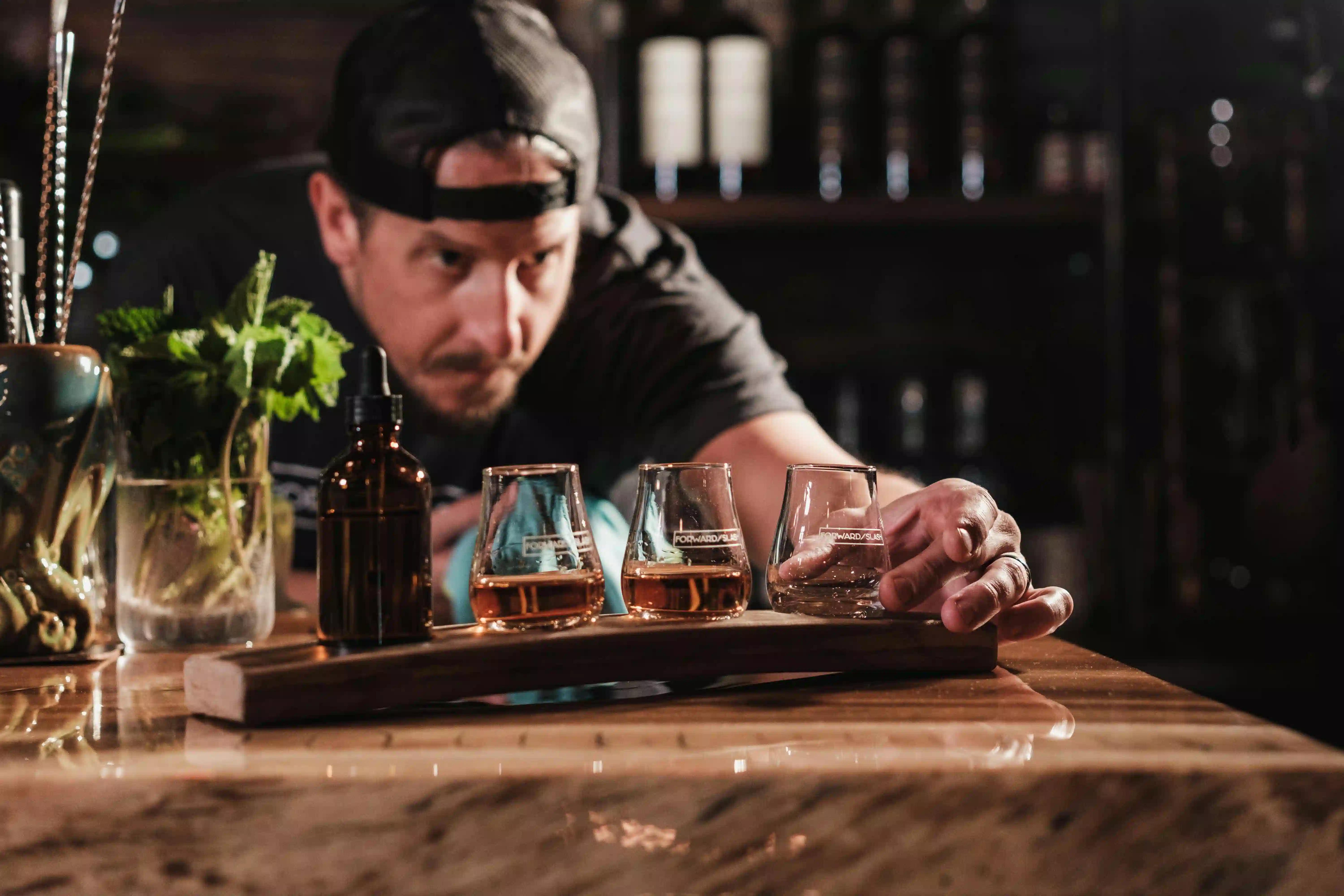 Whiskey nosing and tasting glasses