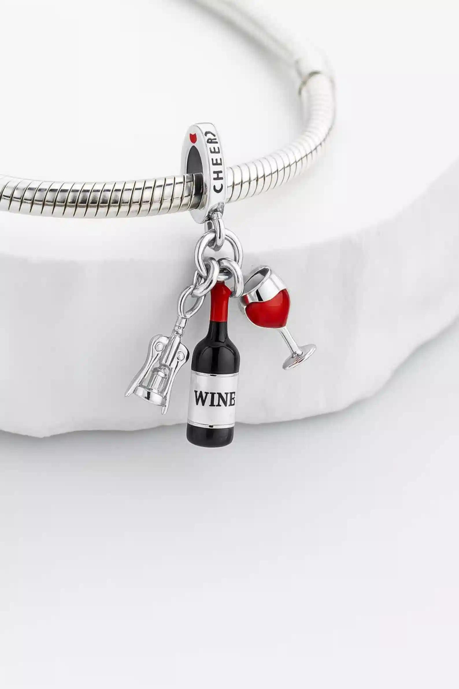 Sterling Silver Wine Charm Etsy