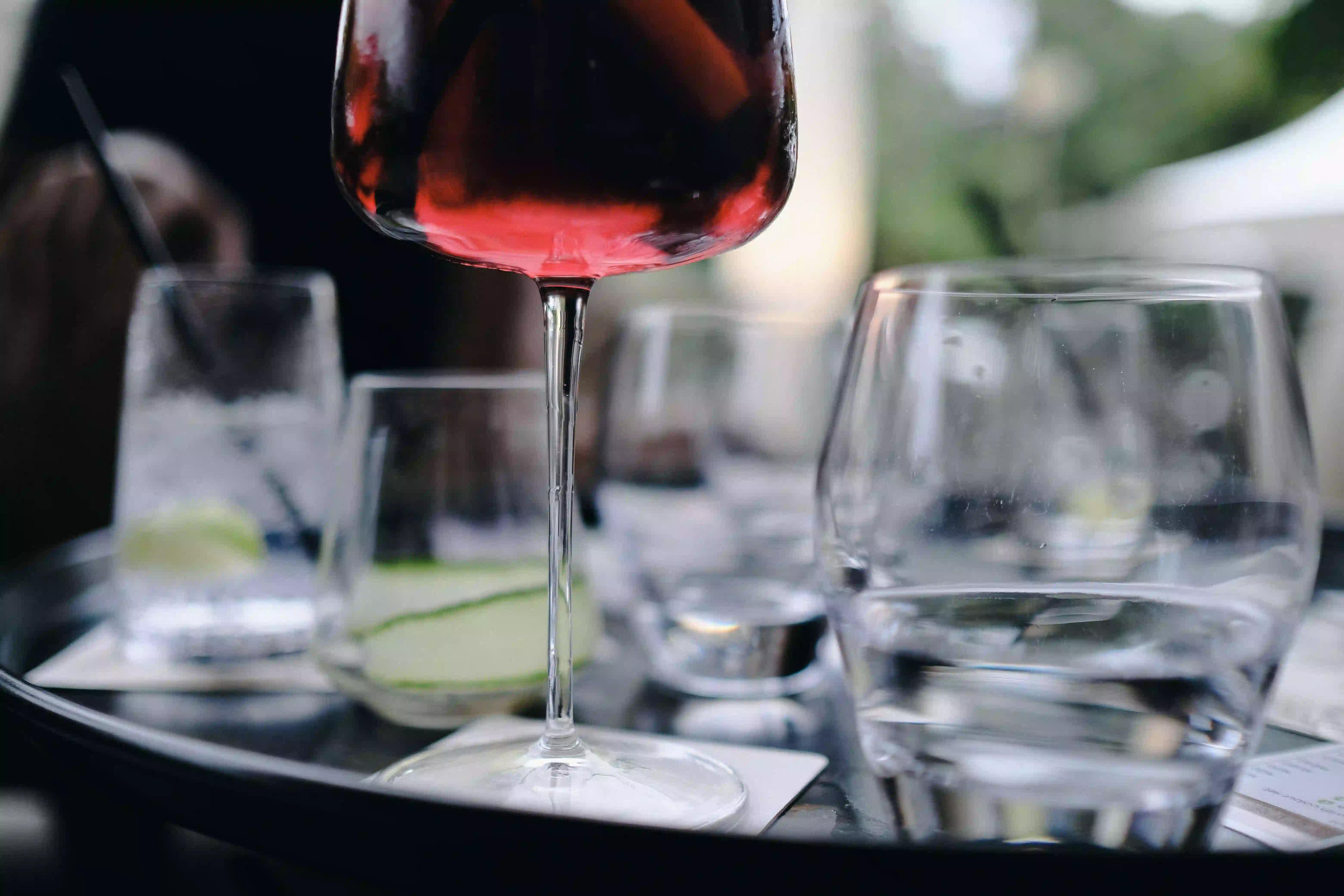 Plastic wine glasses for outdoor use