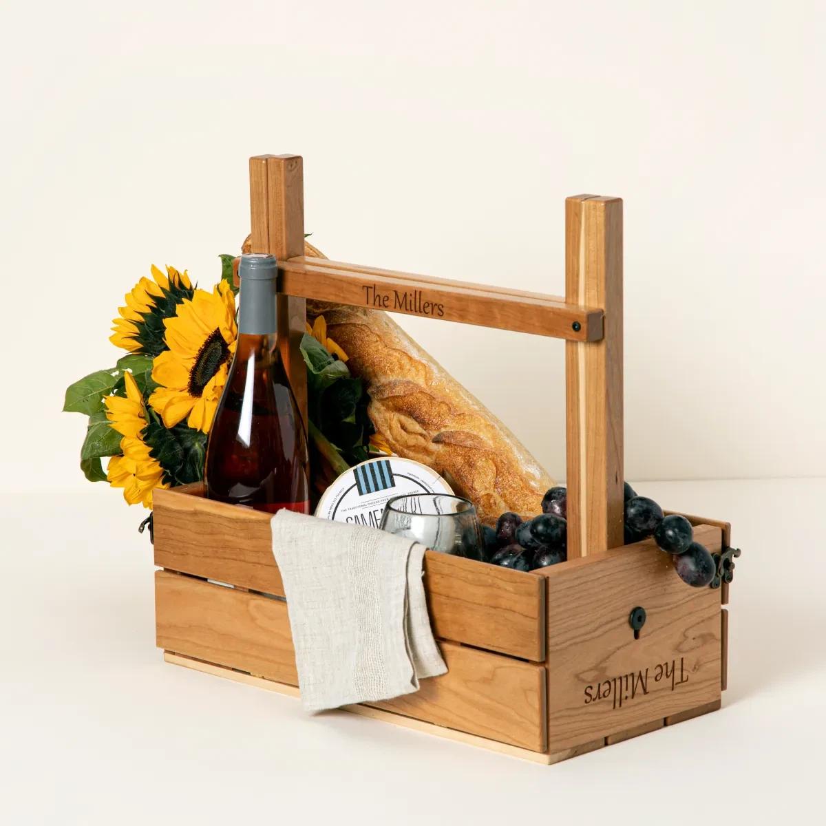 Uncommon Goods Personalized Picnic Table Wine Carrier