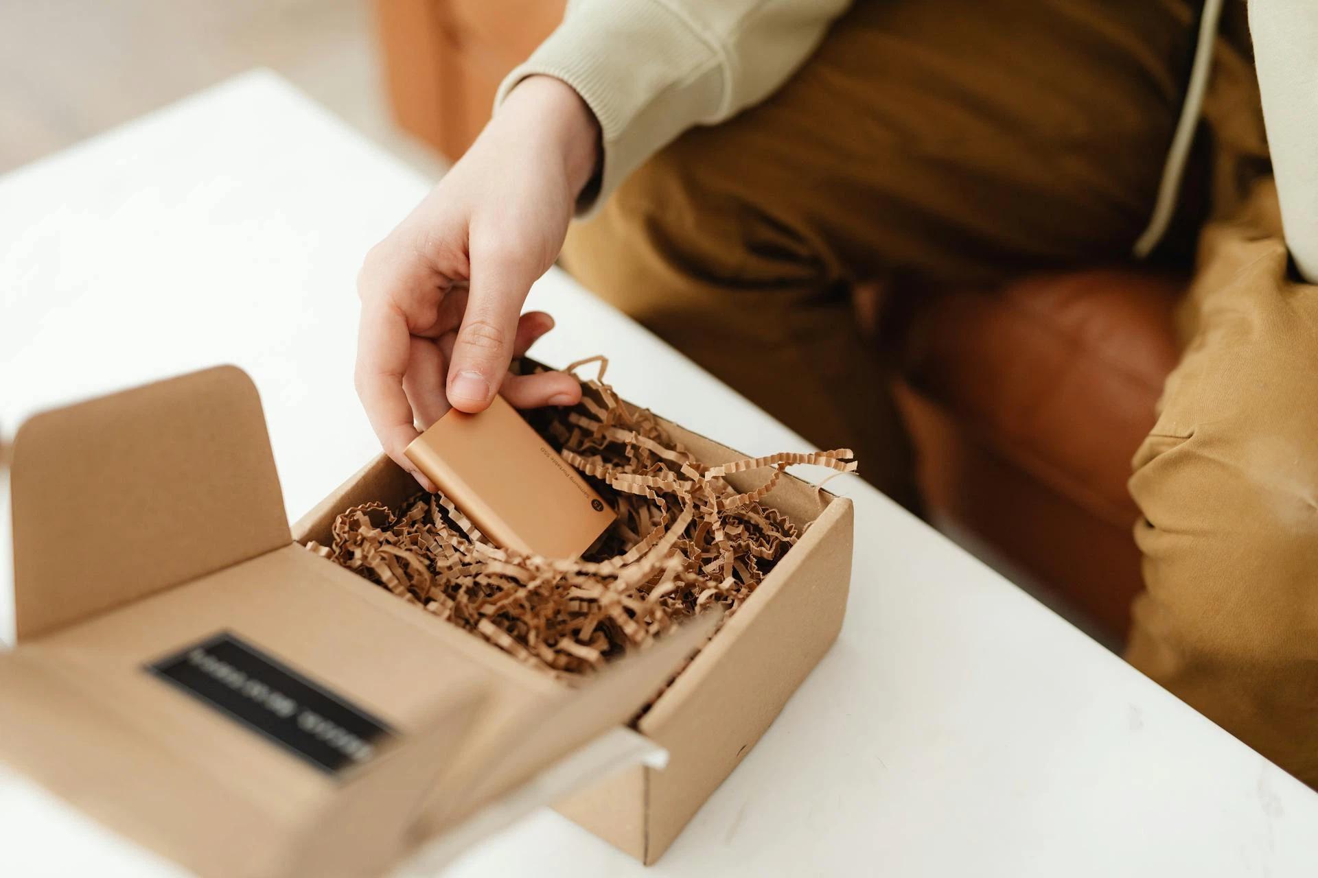 Opening a gift box