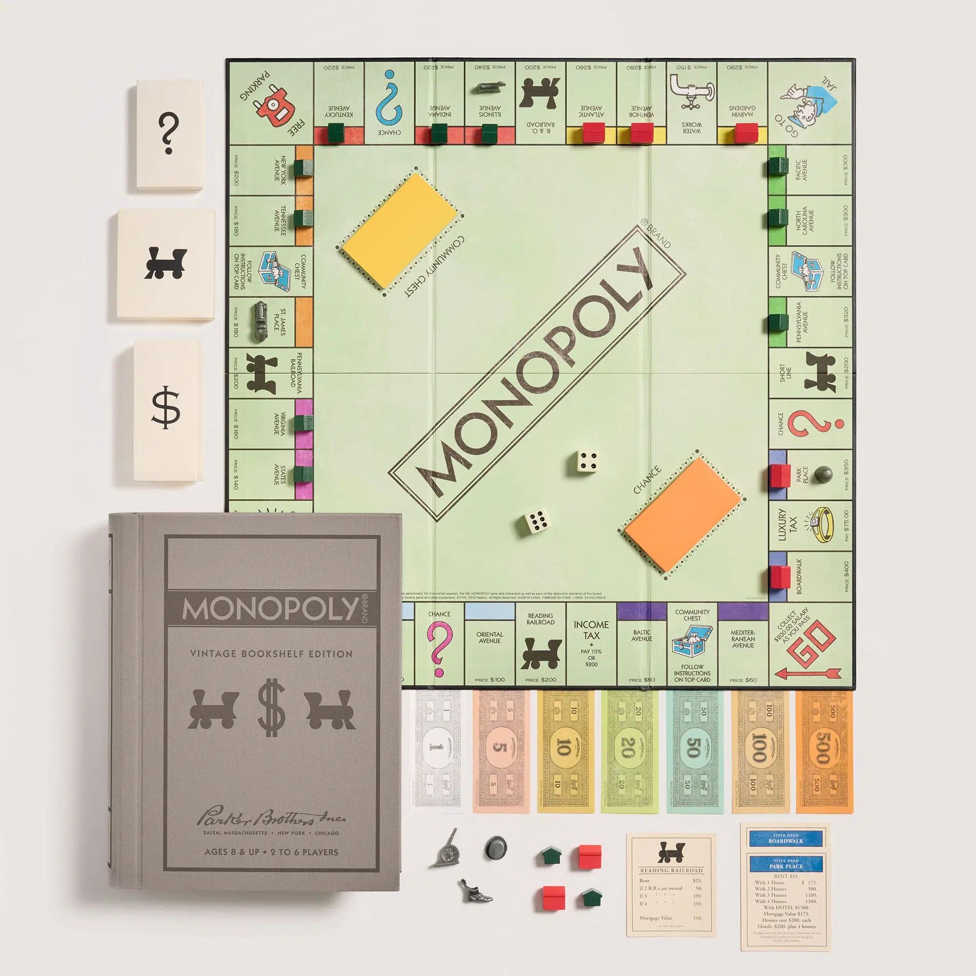 WS Game Company Monopoly Vintage Bookshelf Edition