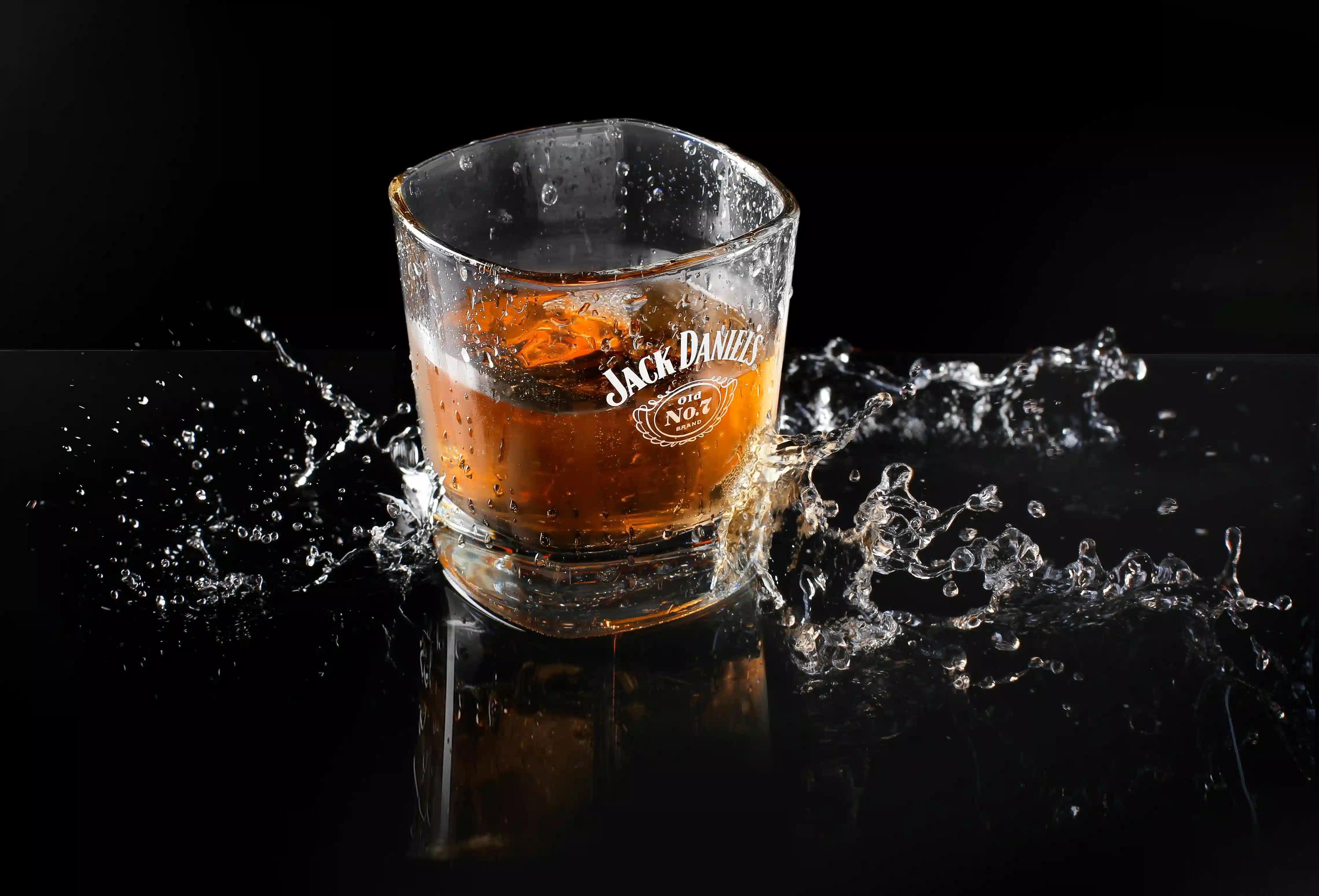Engraved whiskey glass