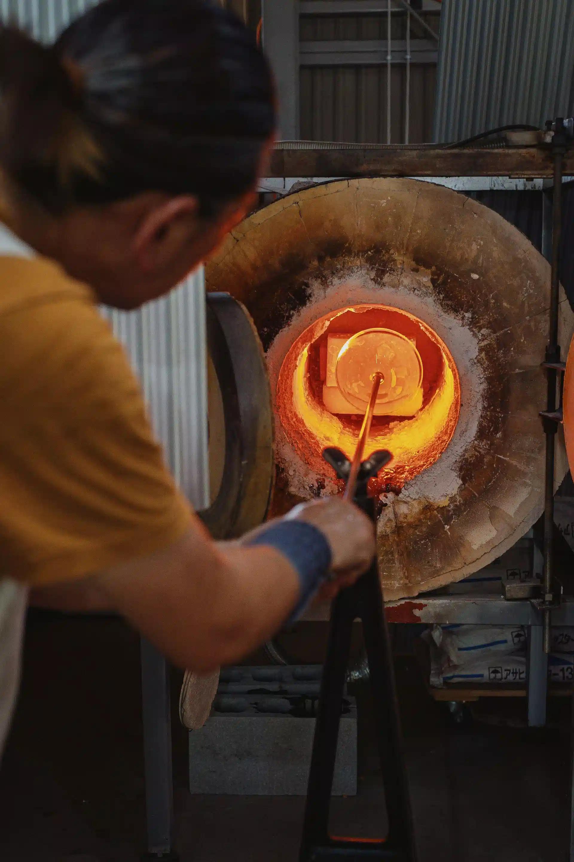 Making glass by hand