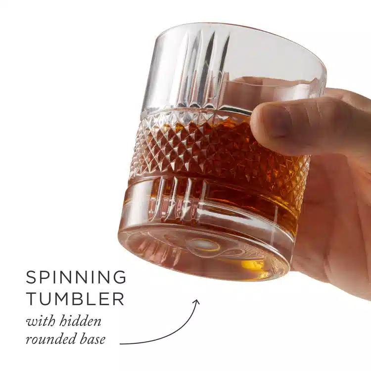Viski Revolve Crystal Rocks Glass