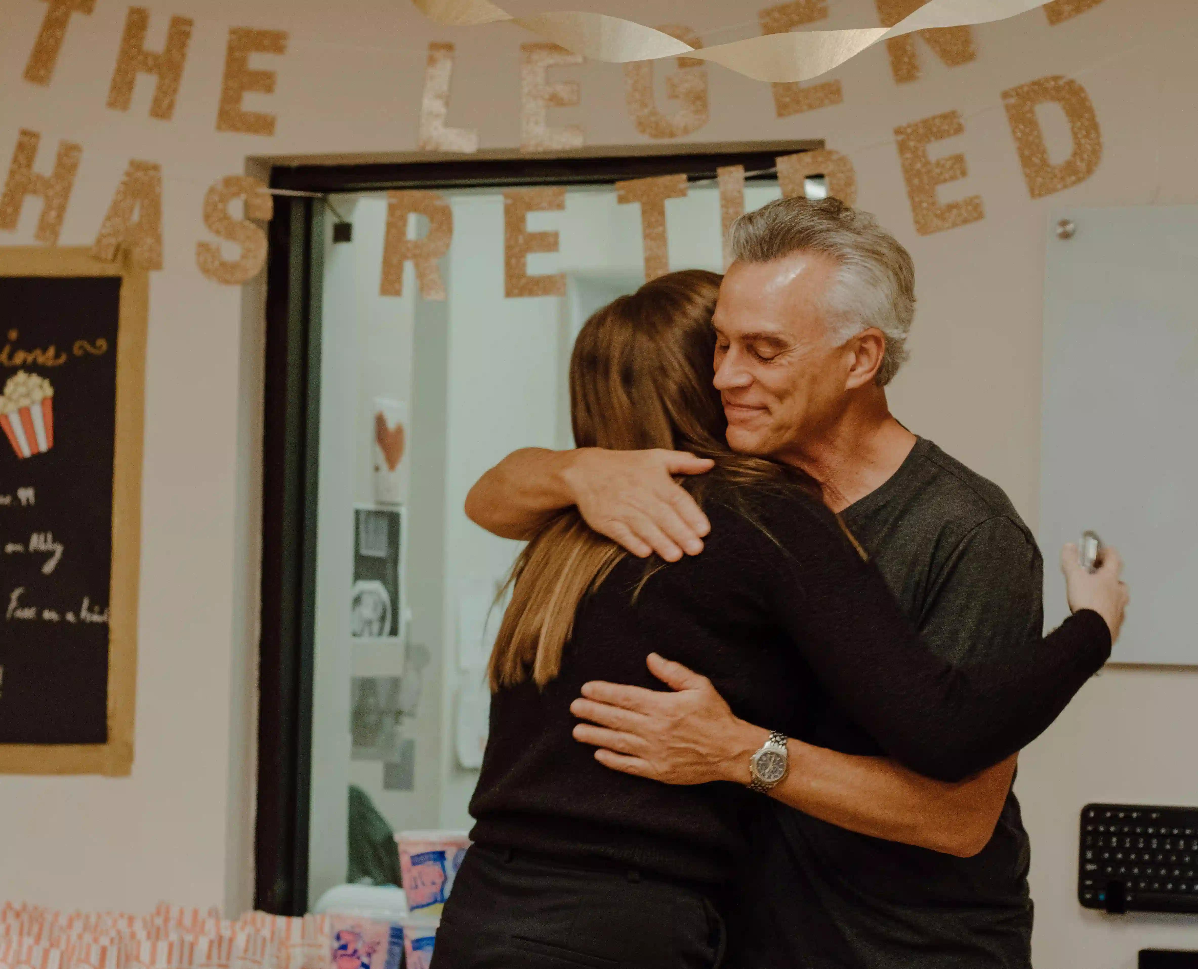 A man during his retirement party