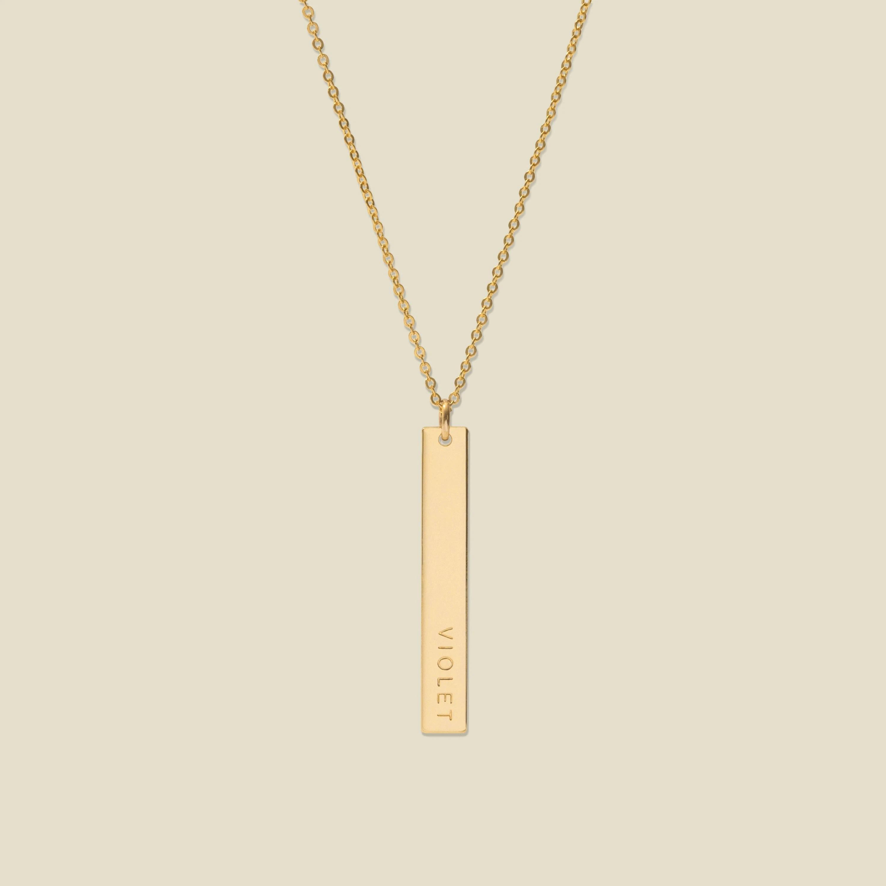 Engraved Bar Necklace
