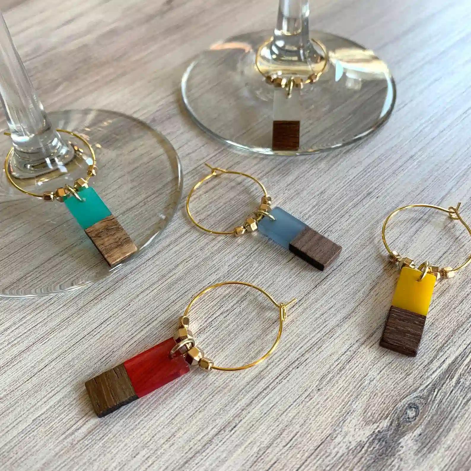 Geometric and Minimalist Wine Glass Charms - Etsy