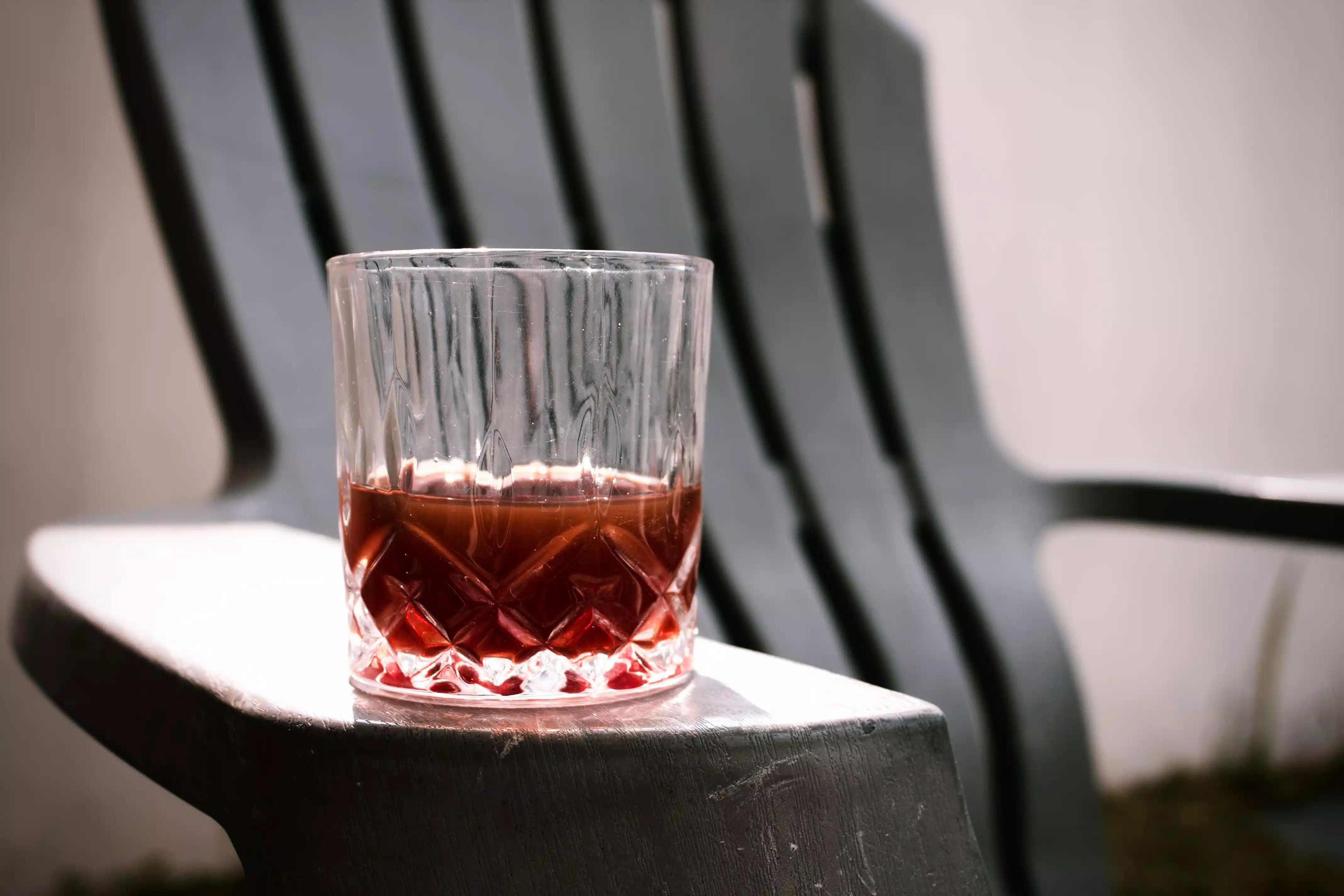 A glass of whiskey