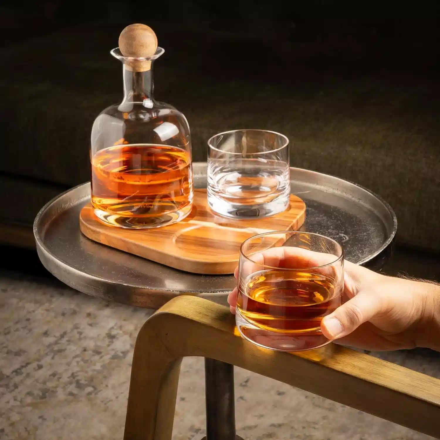 Cork & Mill Hand-Blown Crystal Whiskey Set