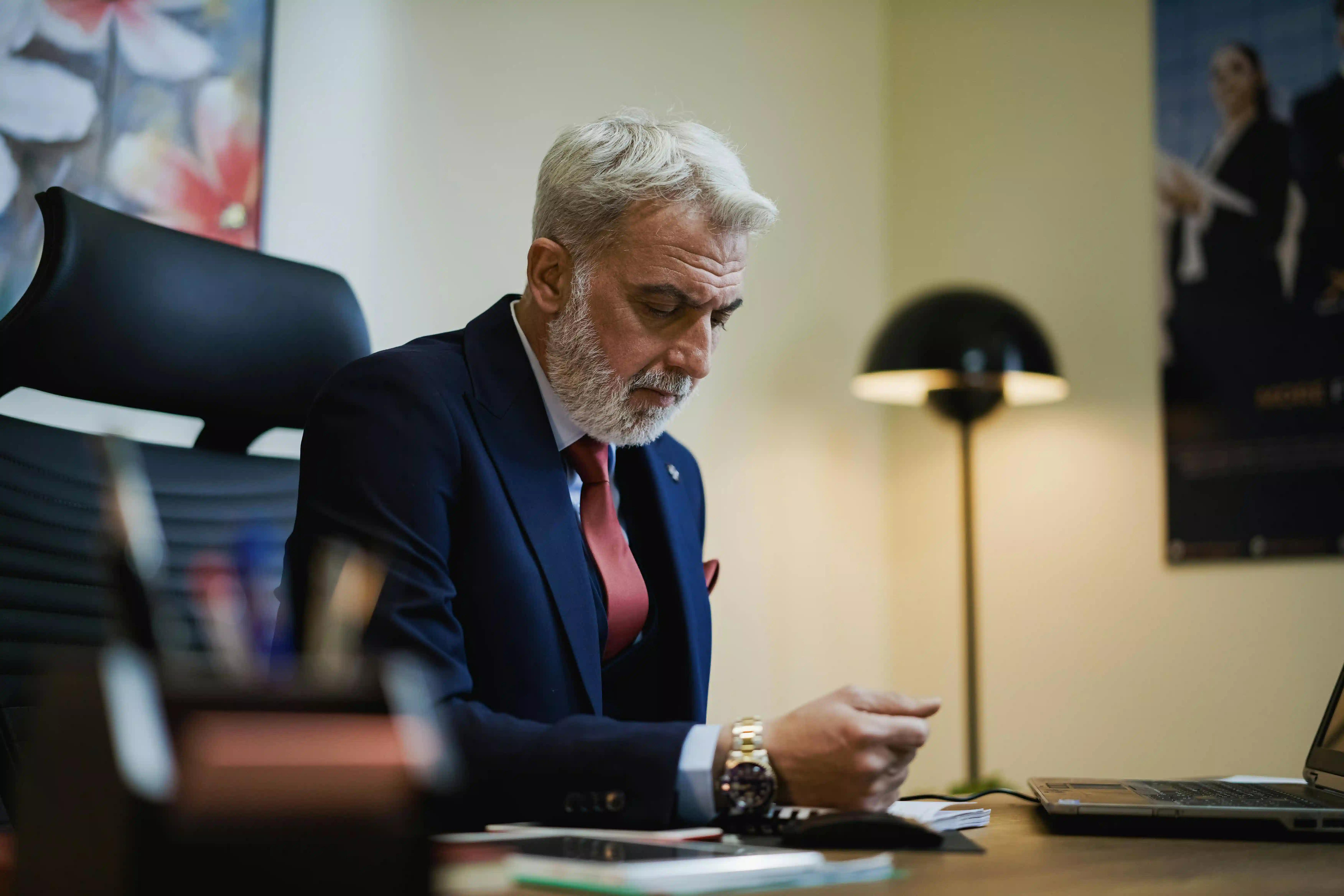 An executive in his office