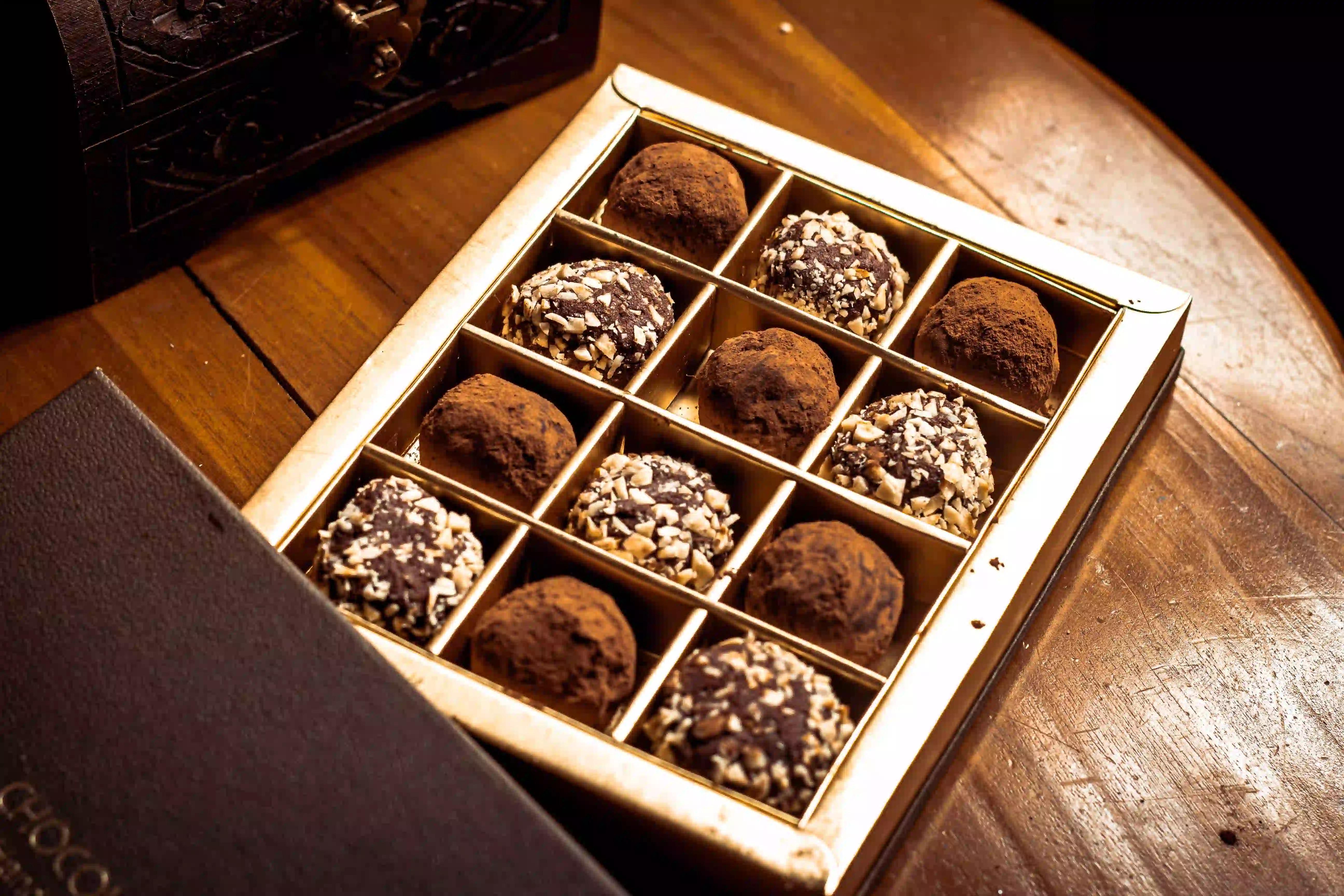A box of truffle chocolates