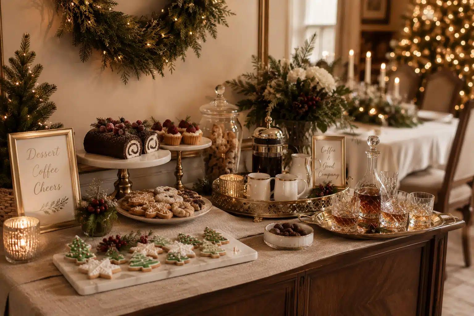 A Christmas dessert corner
