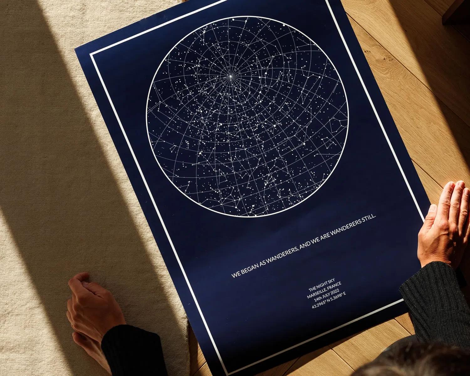 The Night Sky - custom star map print