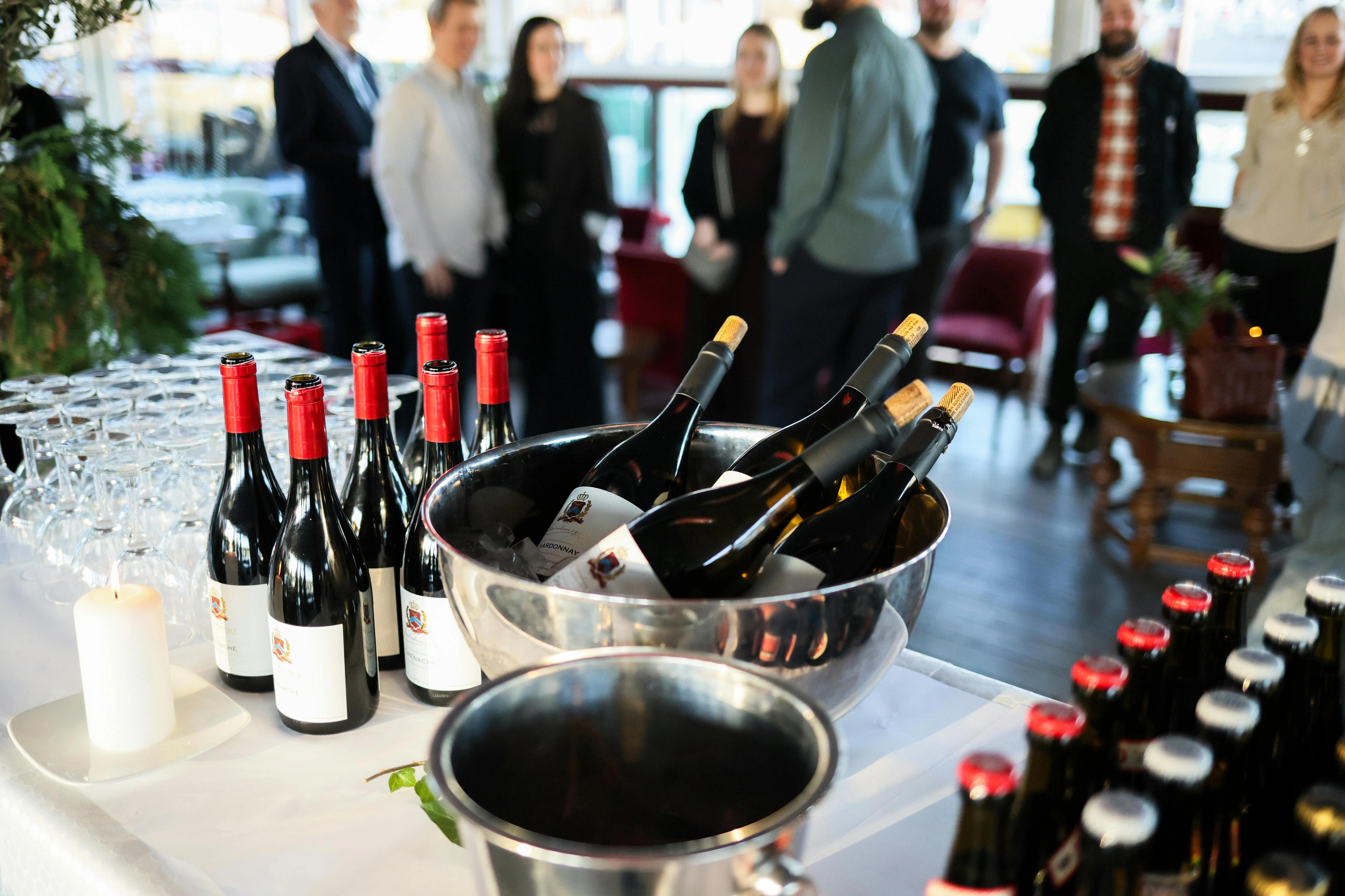 serving wine at events