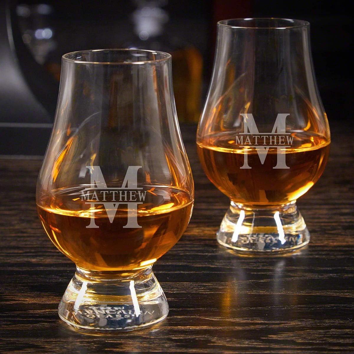 Home Wet Bar Personalized Glencairn Whisky Glasses