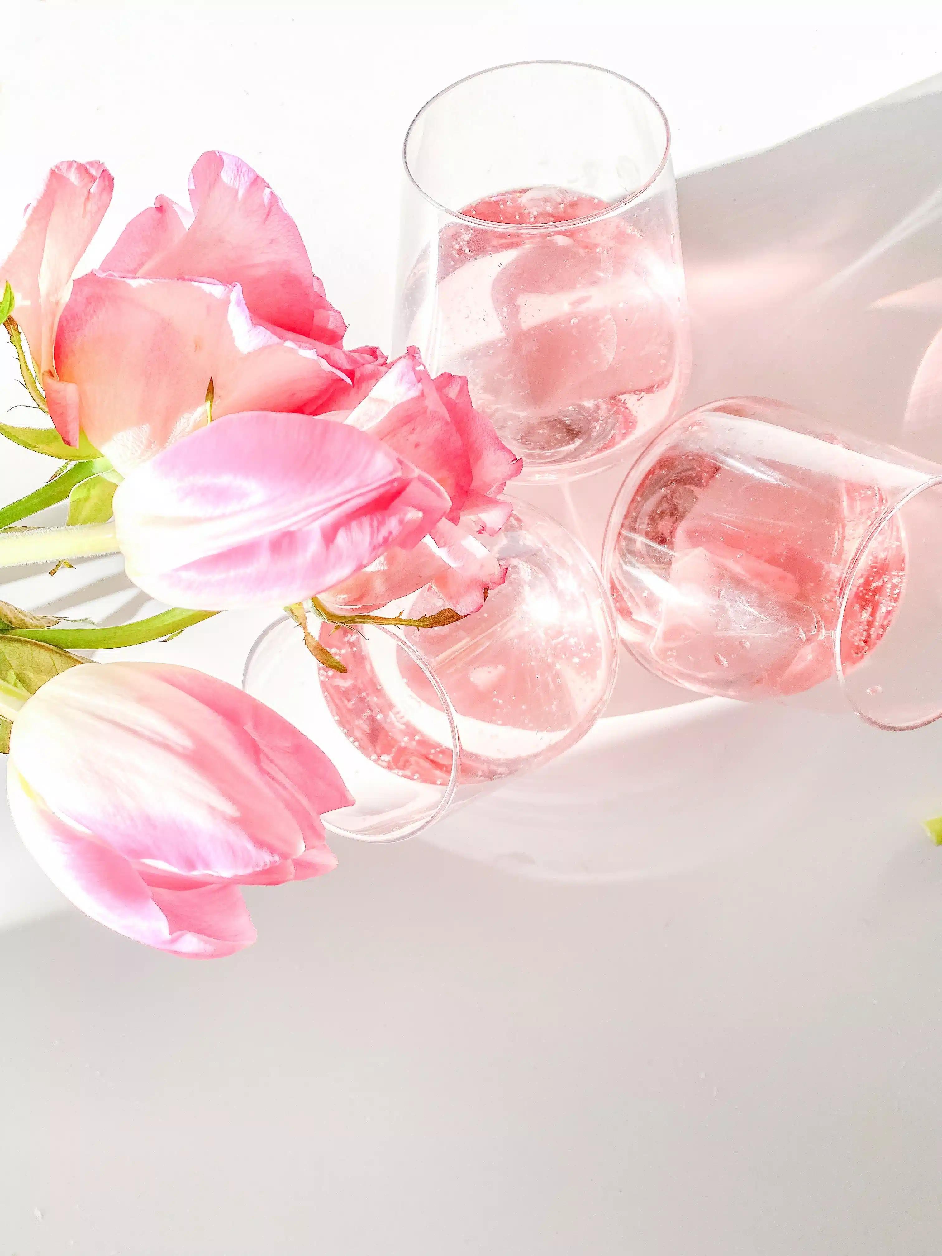 A set of stemless wine glasses