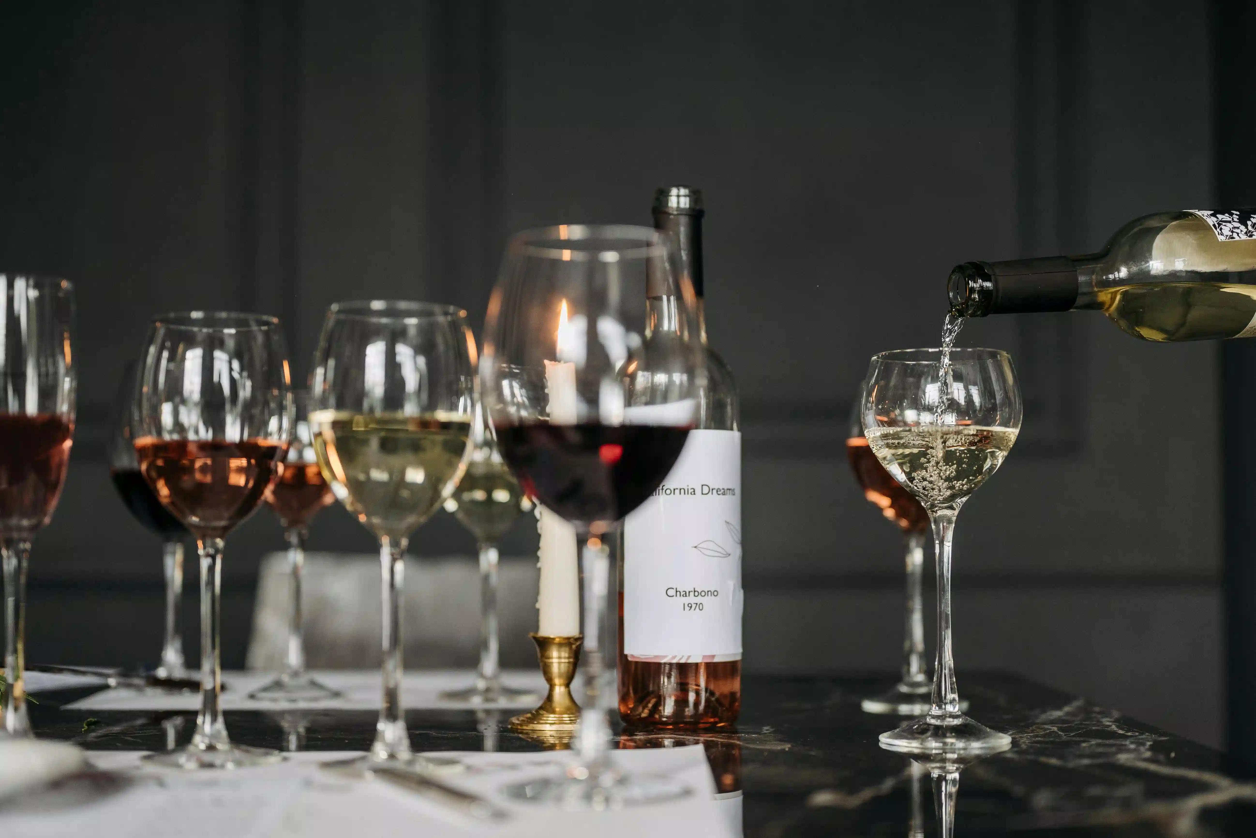 Different wine glasses