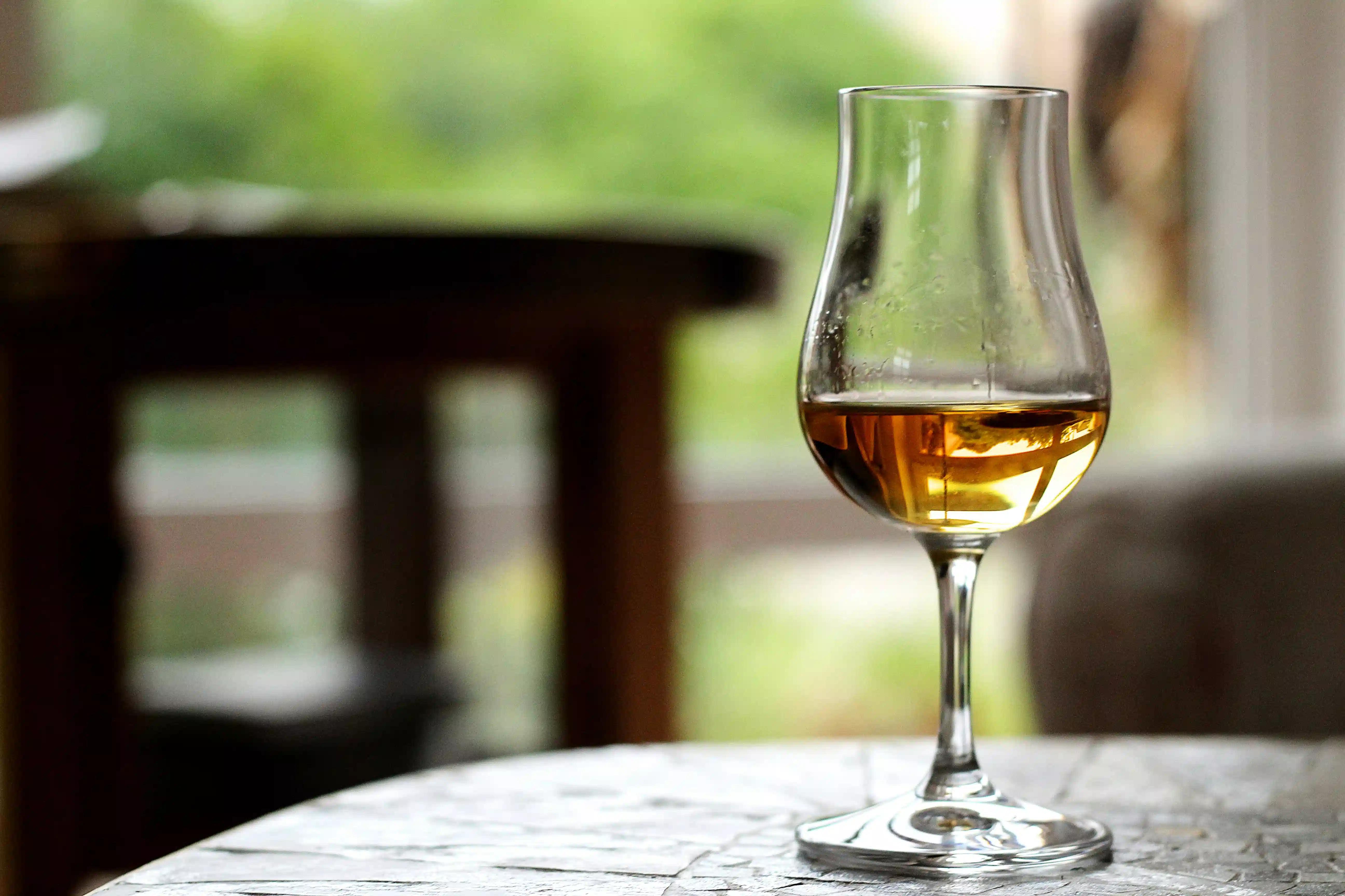 Stemmed whiskey glasses