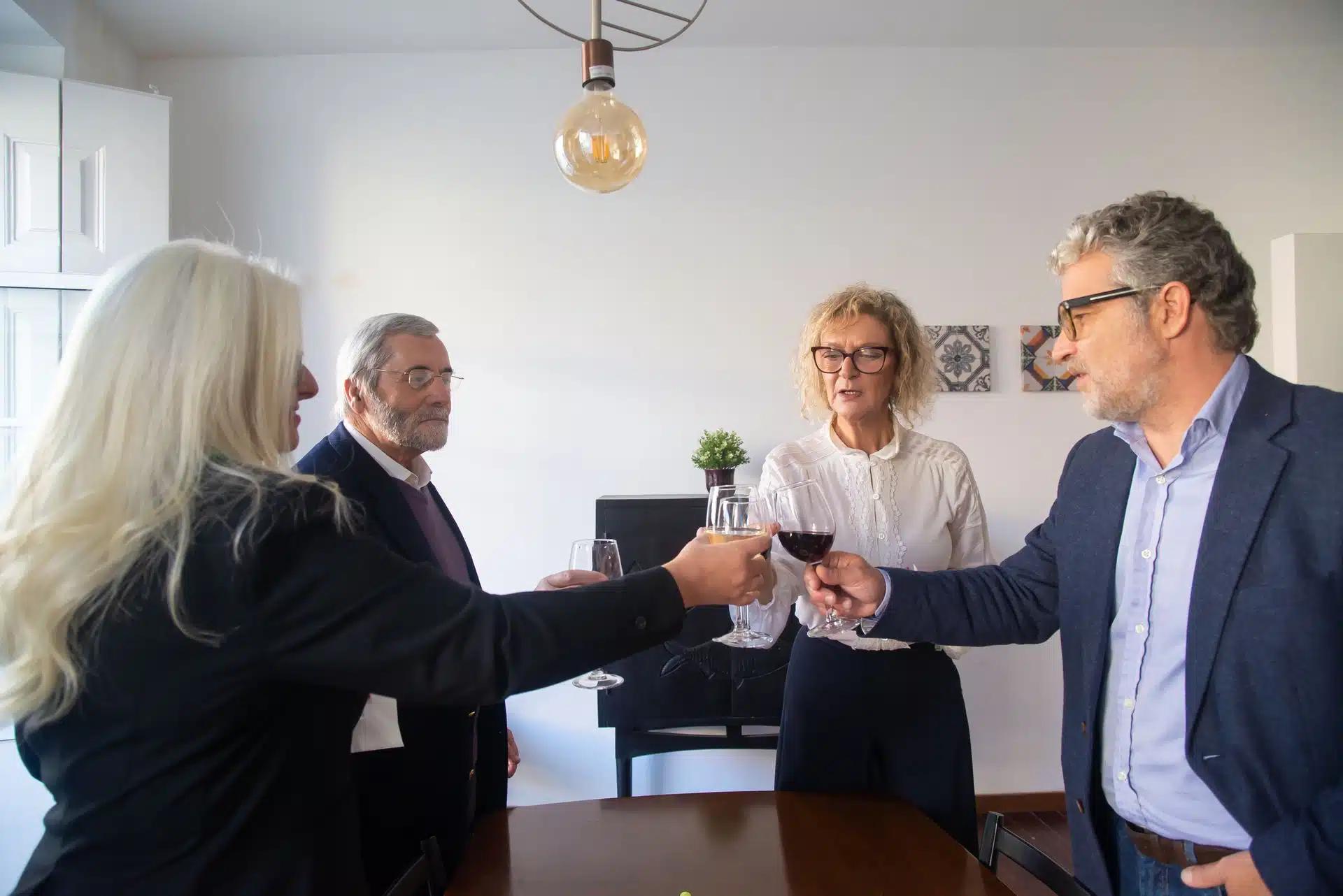 Executives toasting