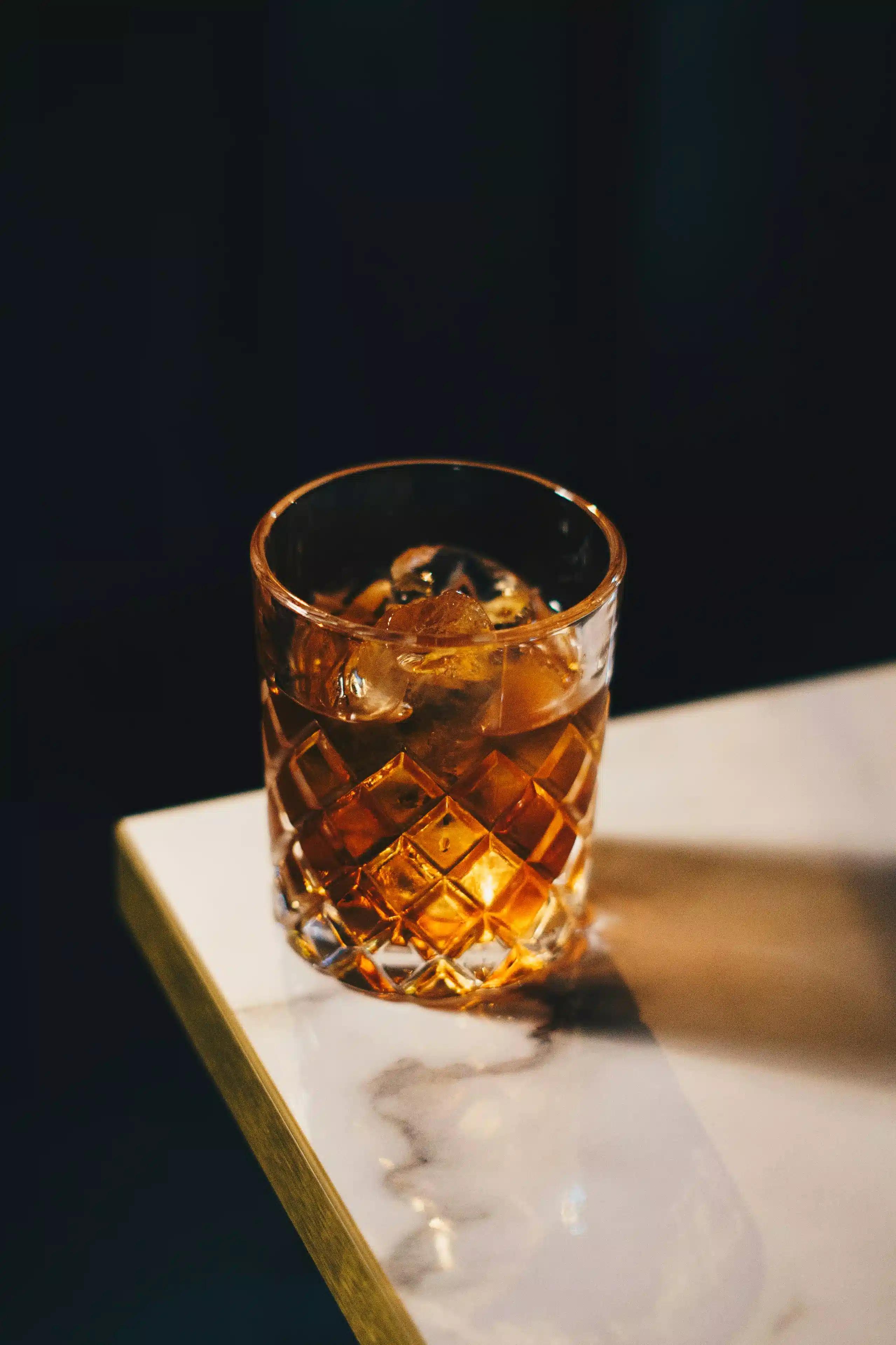 A rocks glass for whiskey