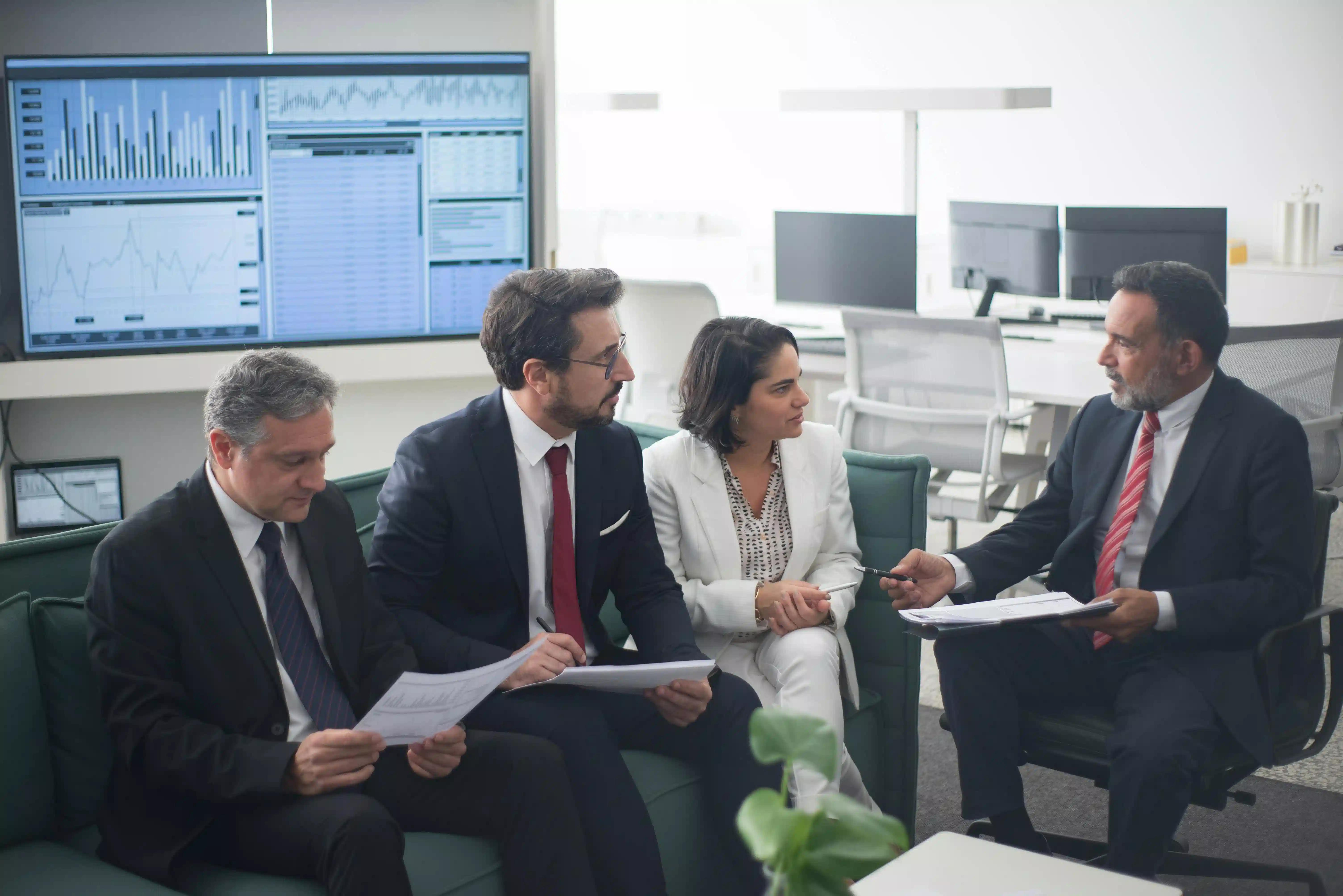 A group of investors talking