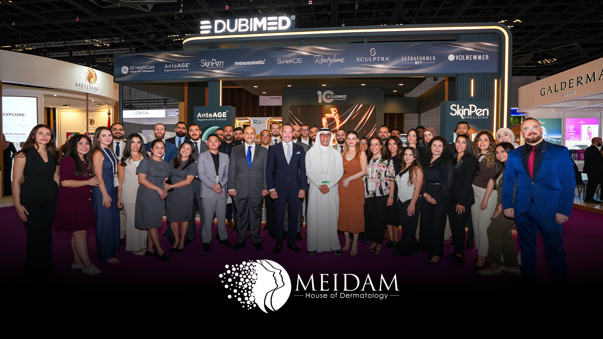The DUBIMED team in front of stand SRH-C6 at MEIDAM 2026, Dubai World Trade Centre