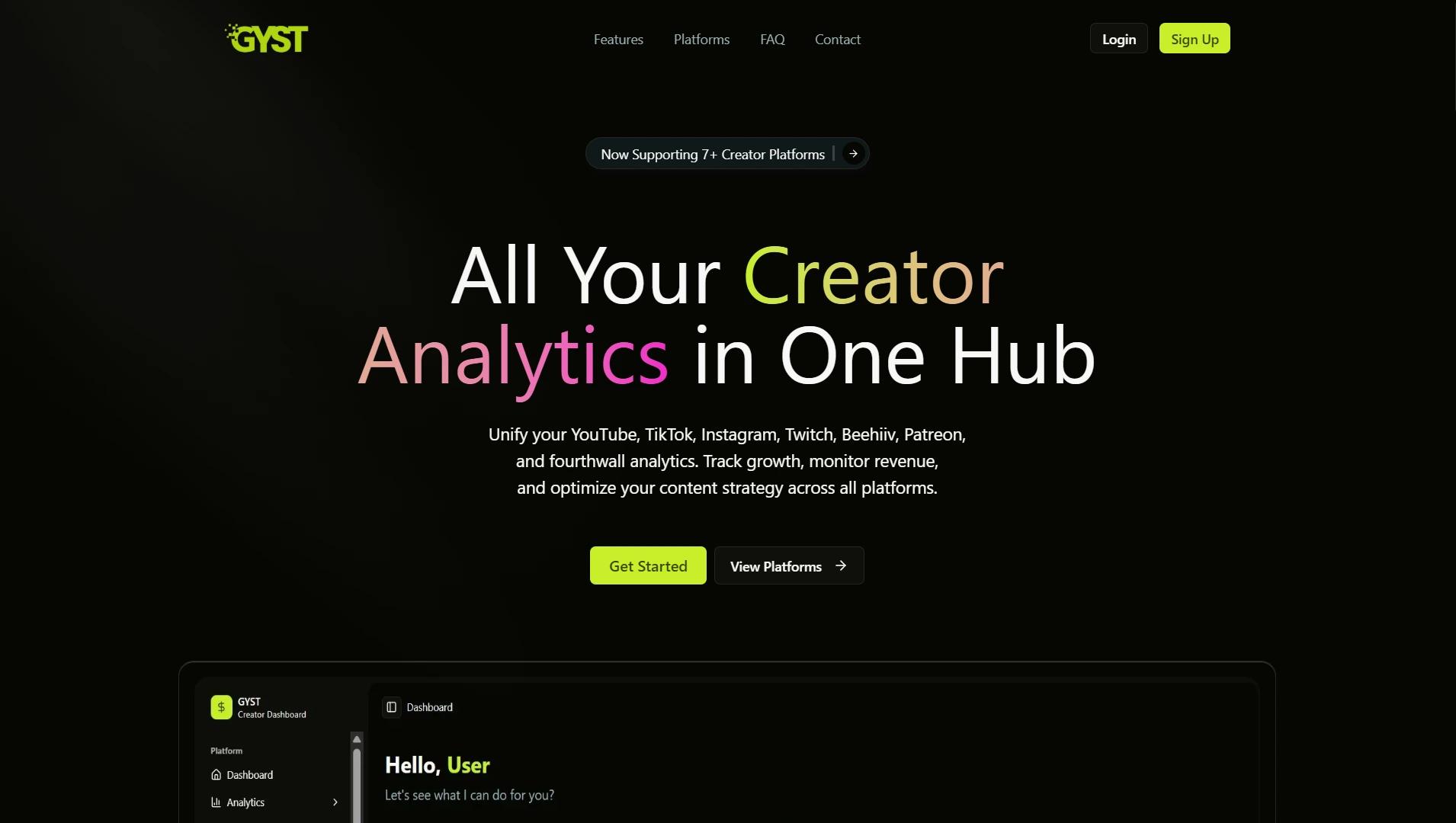 GYST – Social Media Management SaaS Application