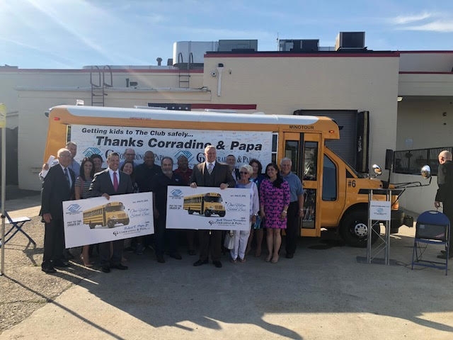Image Corradino and Papa School Bus Donation Adults Group Photo
