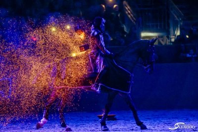 Meraki paarden vuurshow met vonkenregen