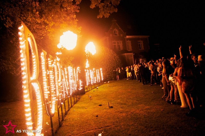 burning night vuurletters party as you wish
