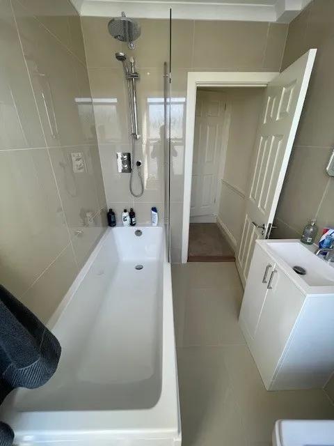 Bathroom damage after