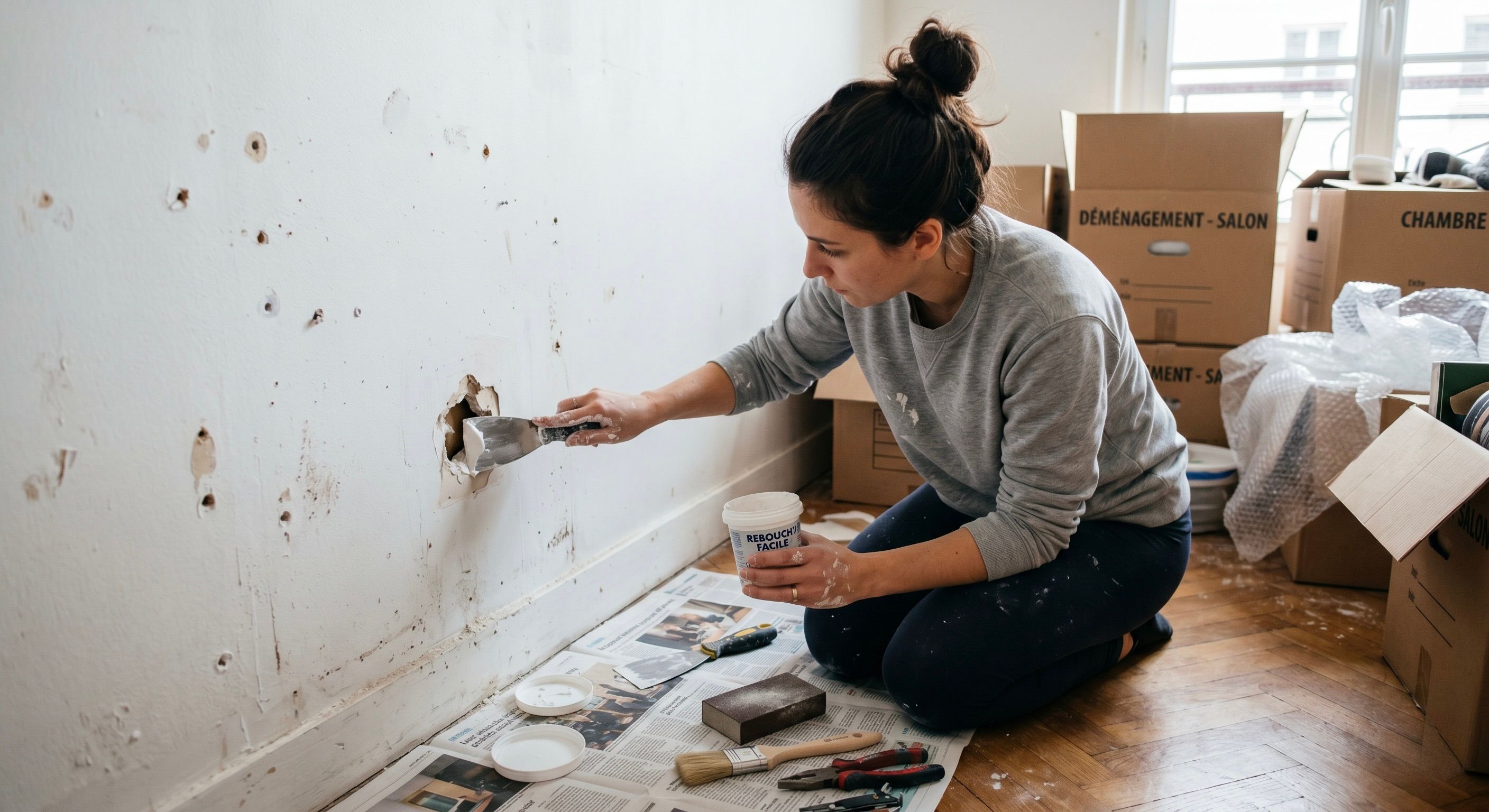 Comment reboucher un trou dans un mur de façon invisible avant un état des lieux ?