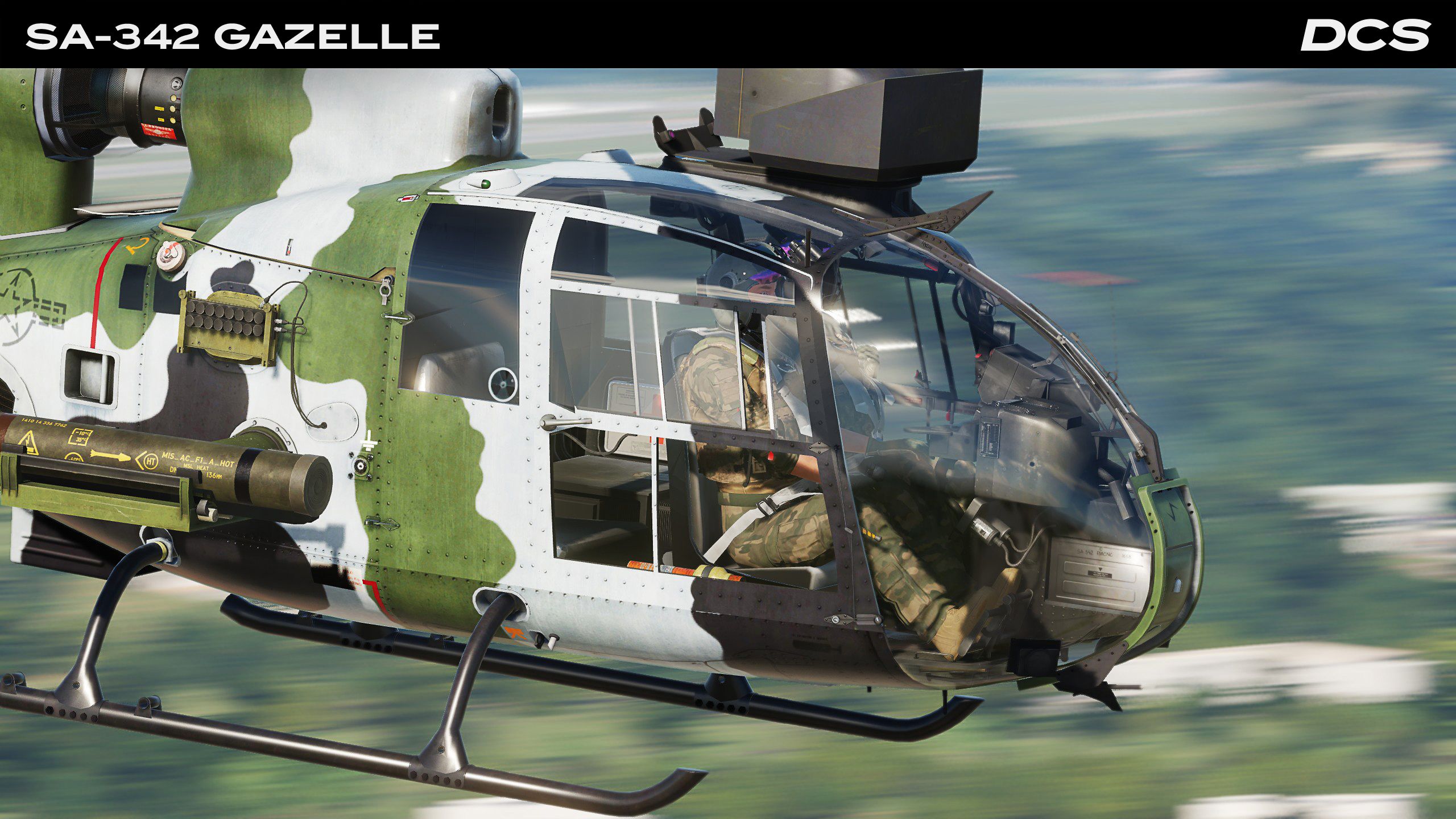 DCS SA-342 Gazelle helicopter screenshot.