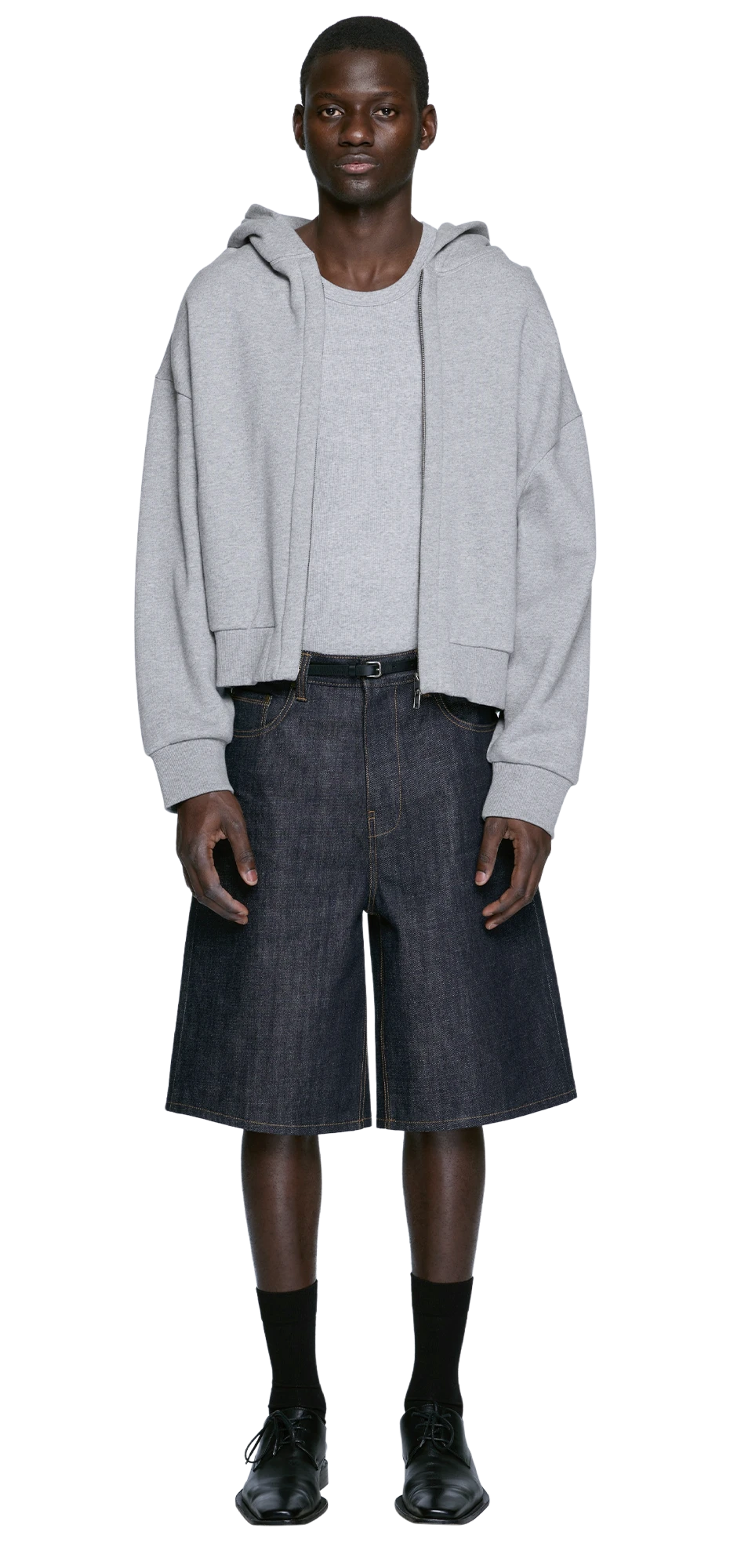 field-short-raw-indigo character front view