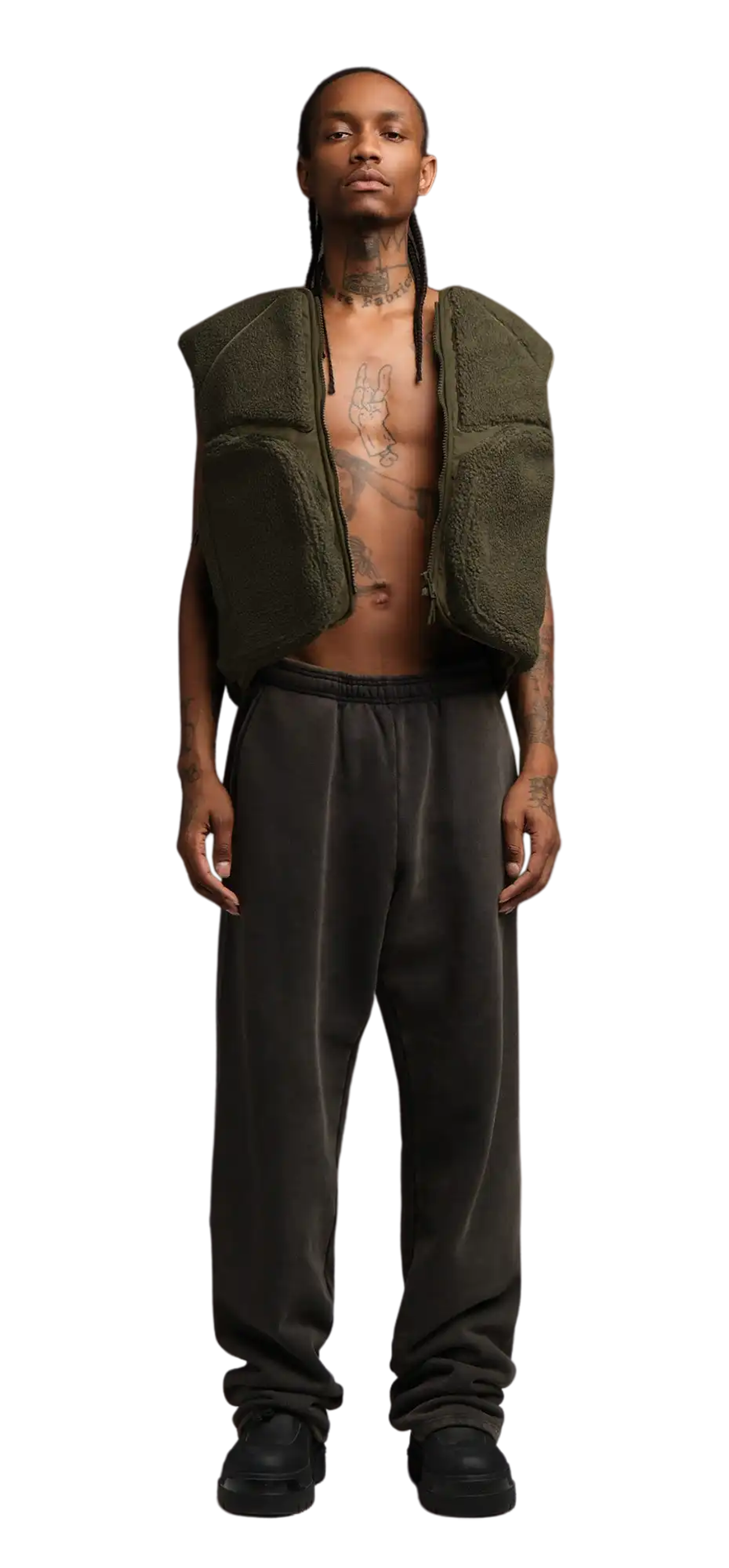 fluffy-vest-laurel character front view