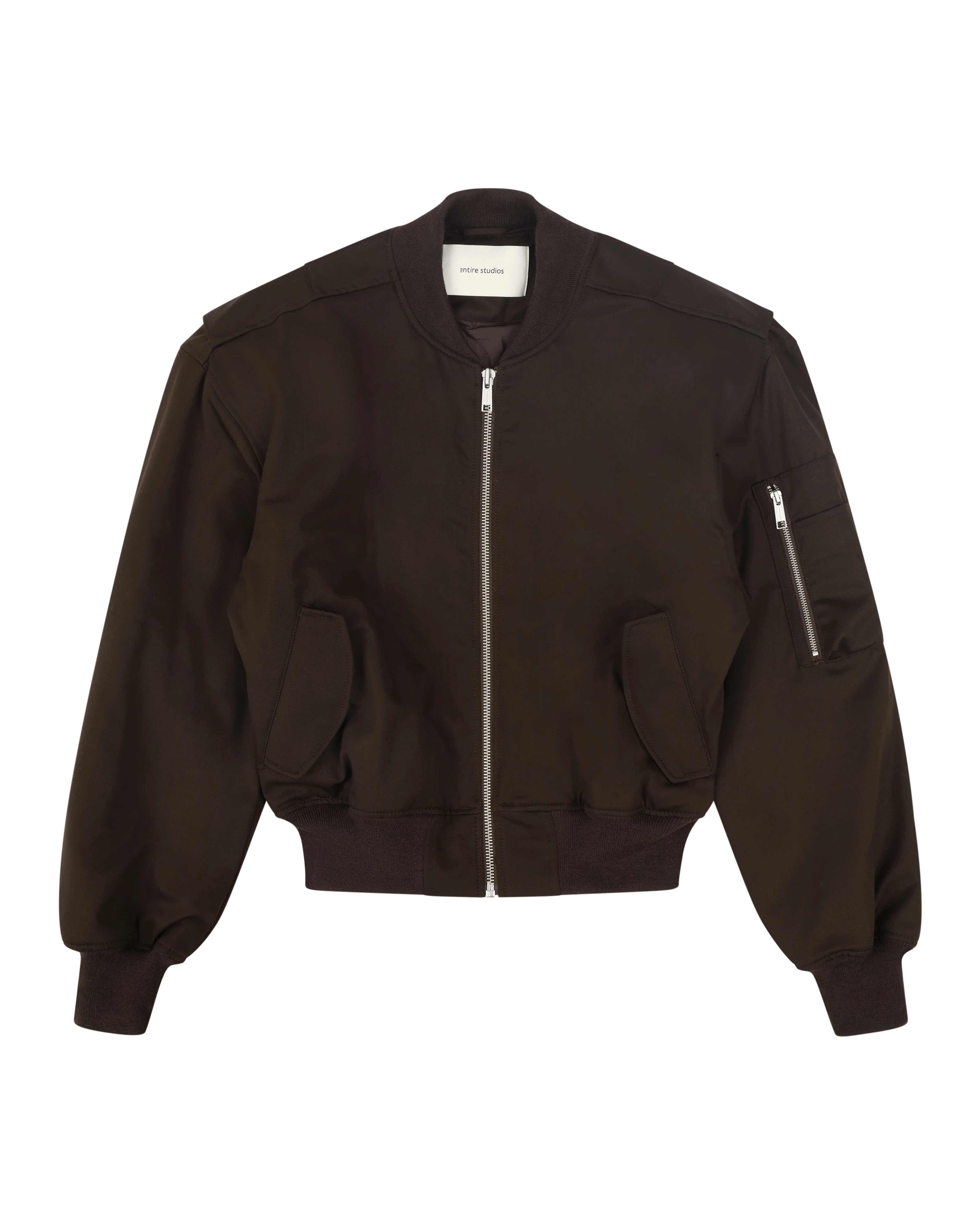 Cropped Broad Bomber Suiting Dark Brown - Image 3