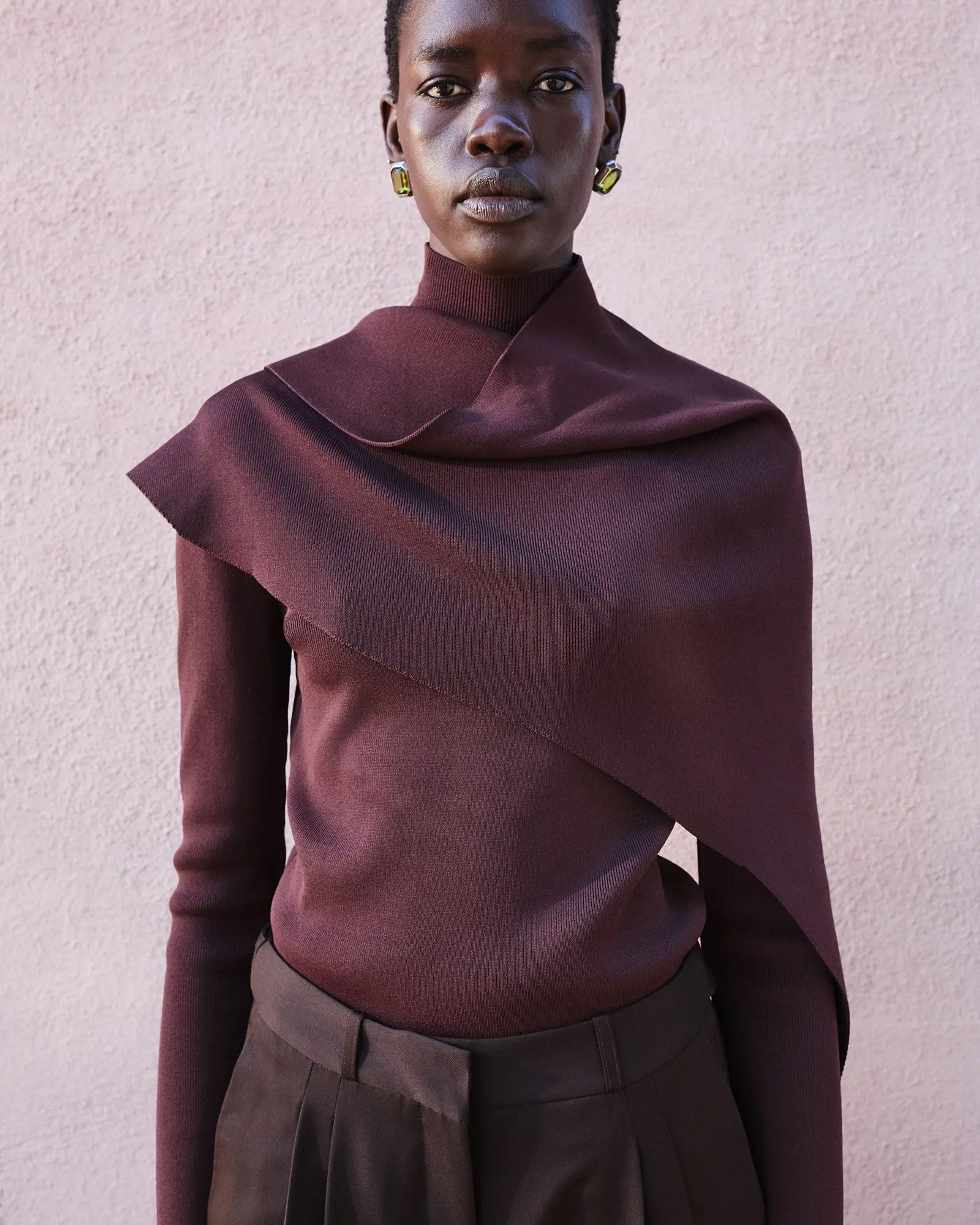 Wrap Sweater Burgendy - Image 1