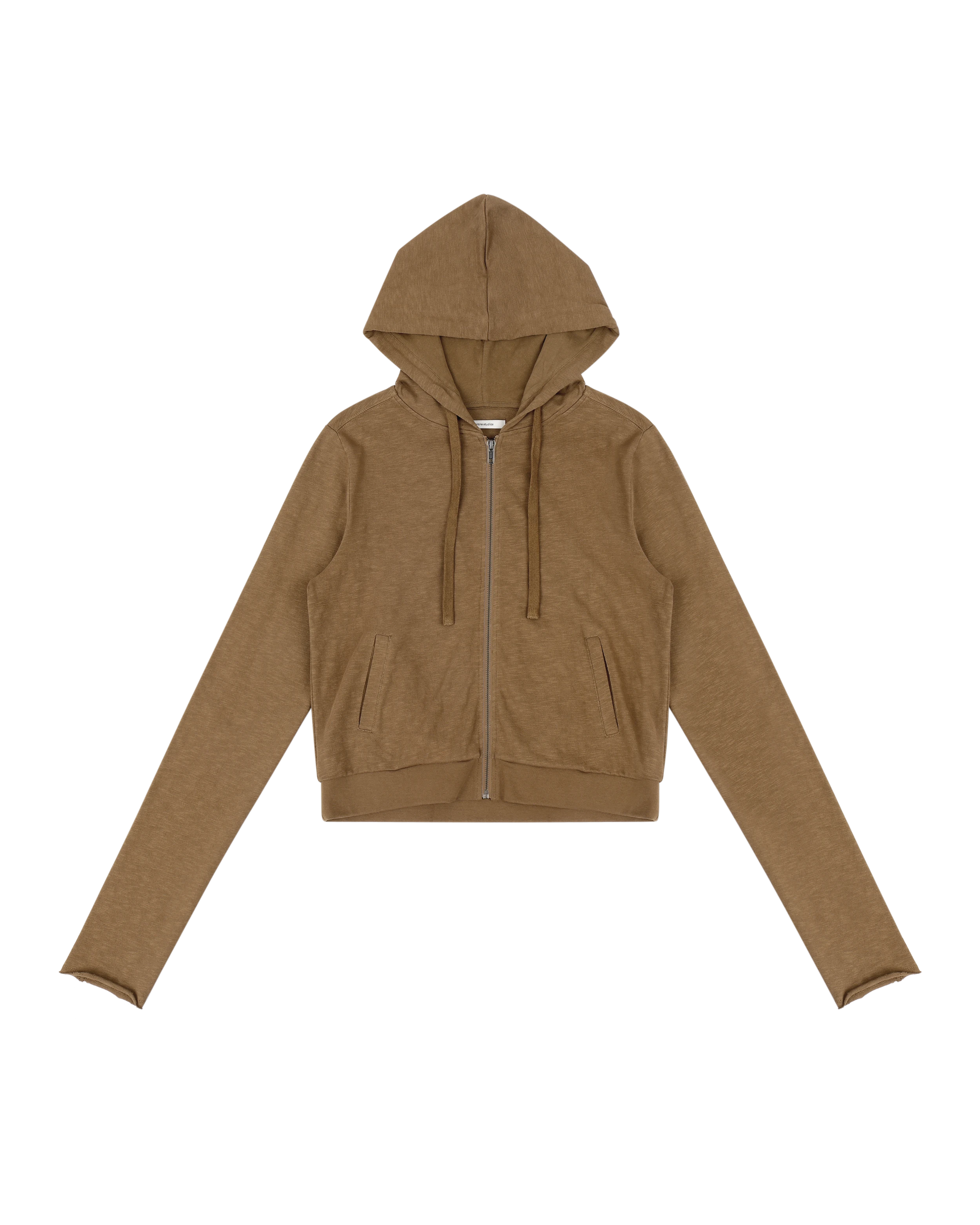 Lightweight Cropped Zip Up Dune - Image 6