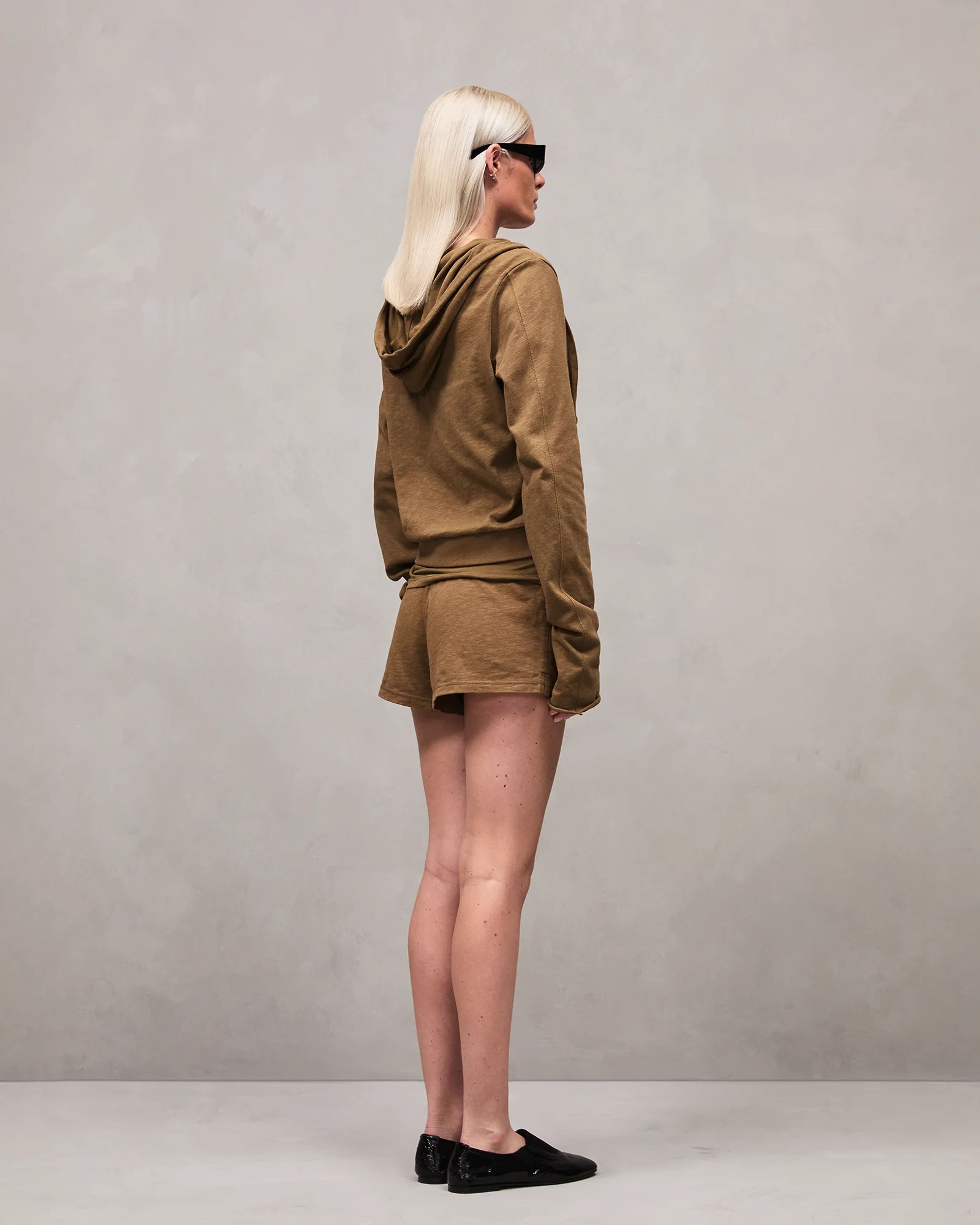 Lightweight Cropped Zip Up Dune - Image 3