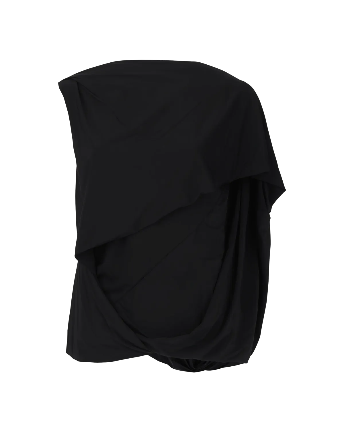 Lycra Side Drape Top Black - Image 2