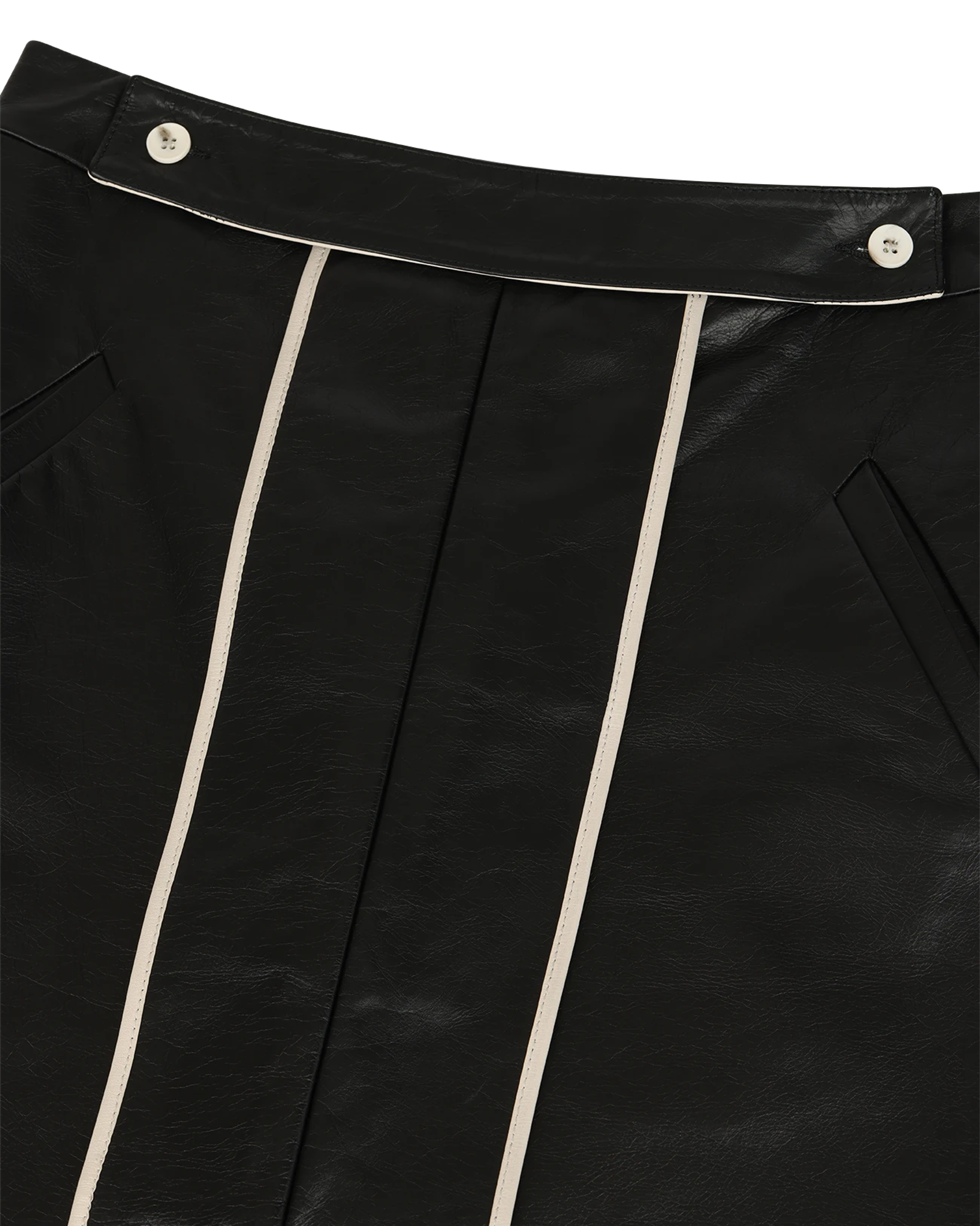 Parafold Leather Skirt Black Leather - Image 5