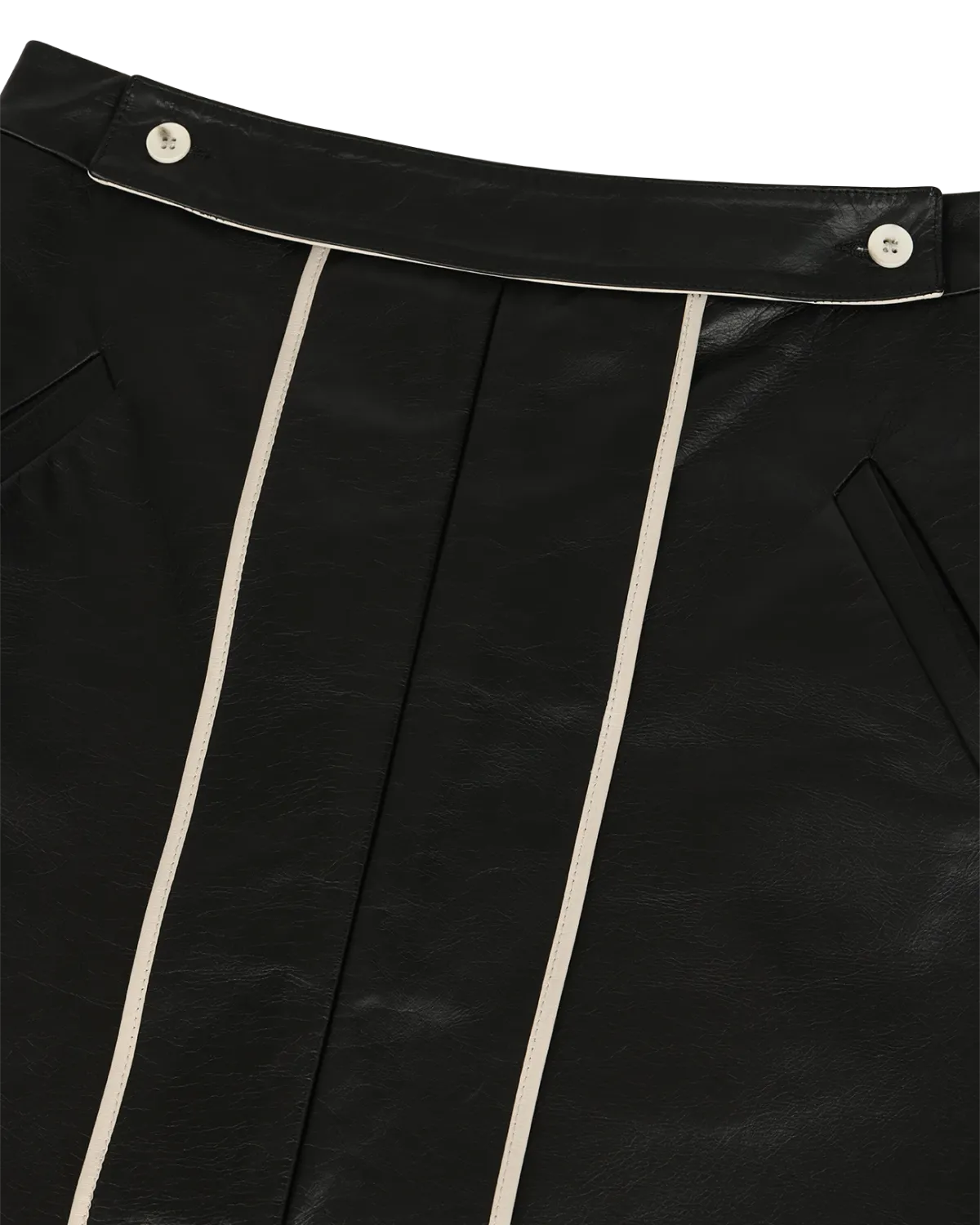 Parafold Leather Skirt Black Leather - Image 5