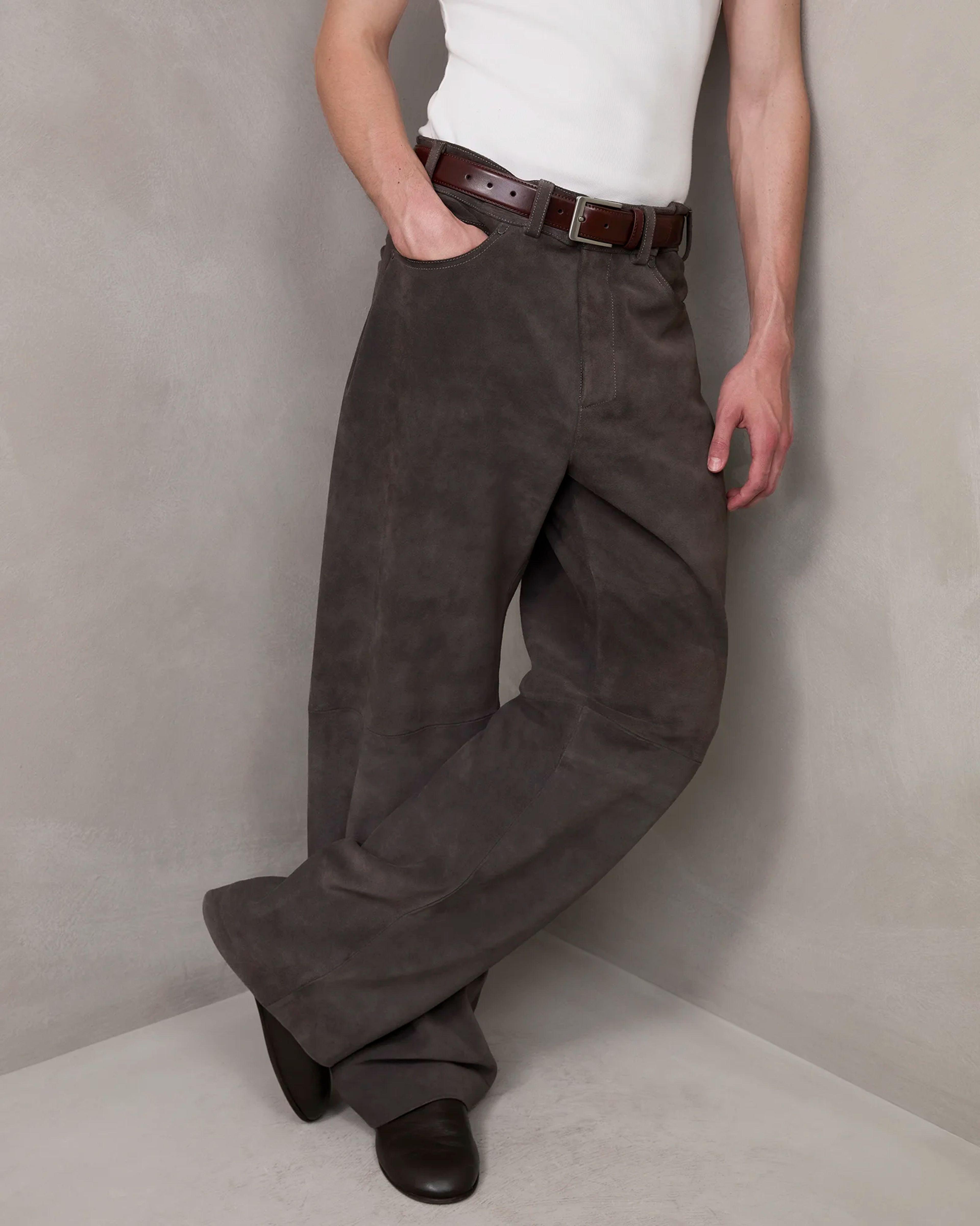 Leather Straight Leg Loden - Image 1
