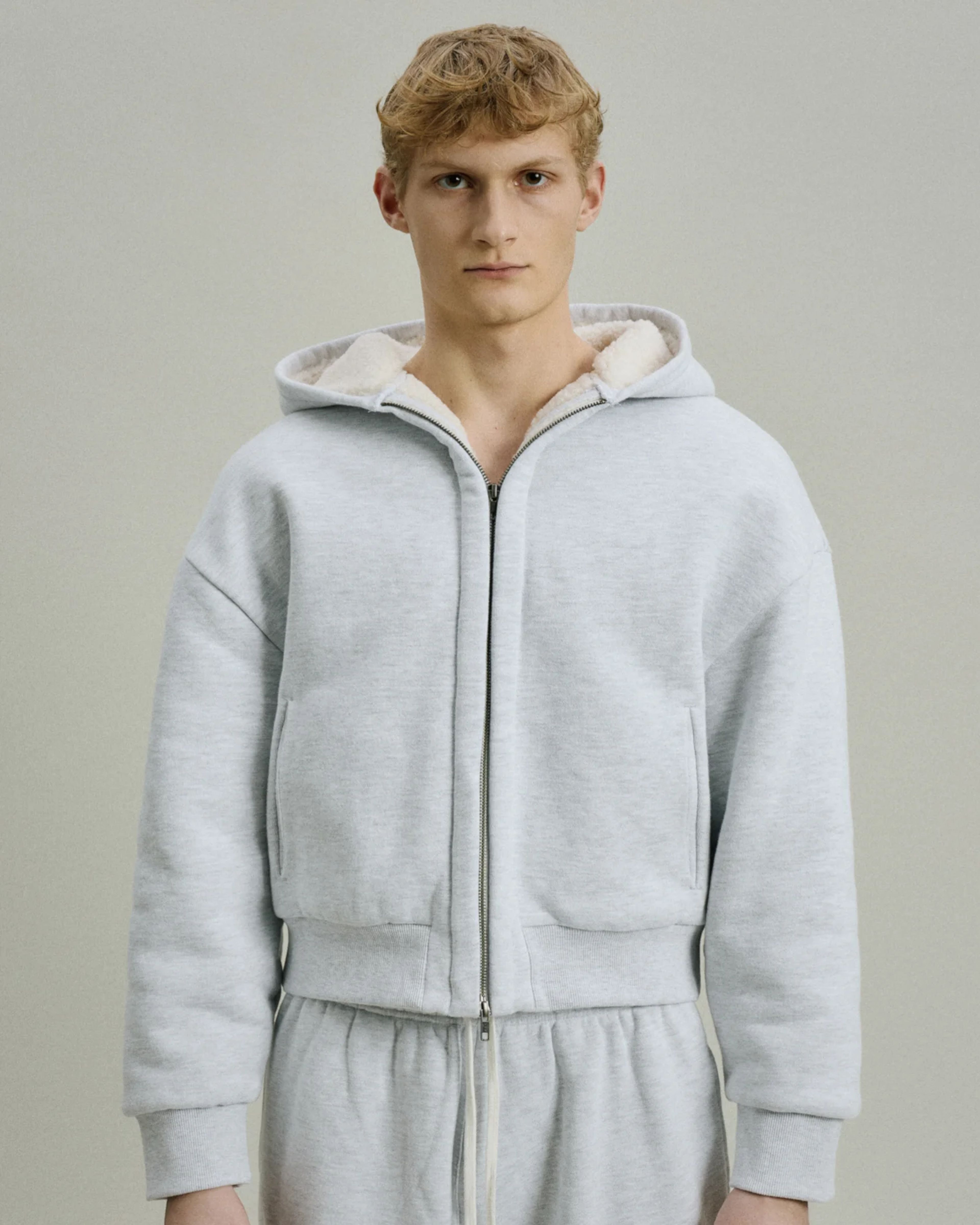 Sherpa Hood Heather Grey - Image 1
