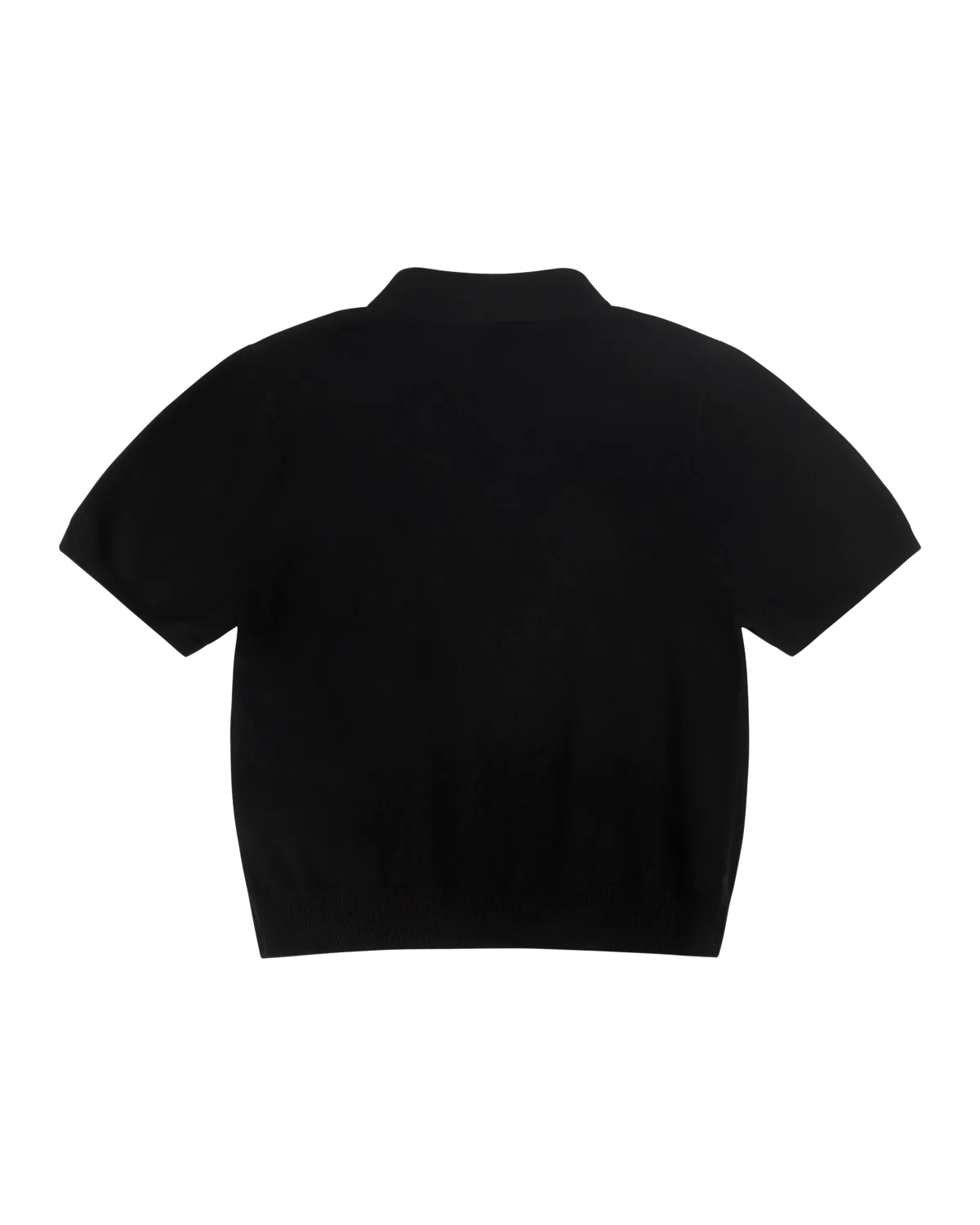 Short Sleeve Cashmere Knit Polo Black - Image 4