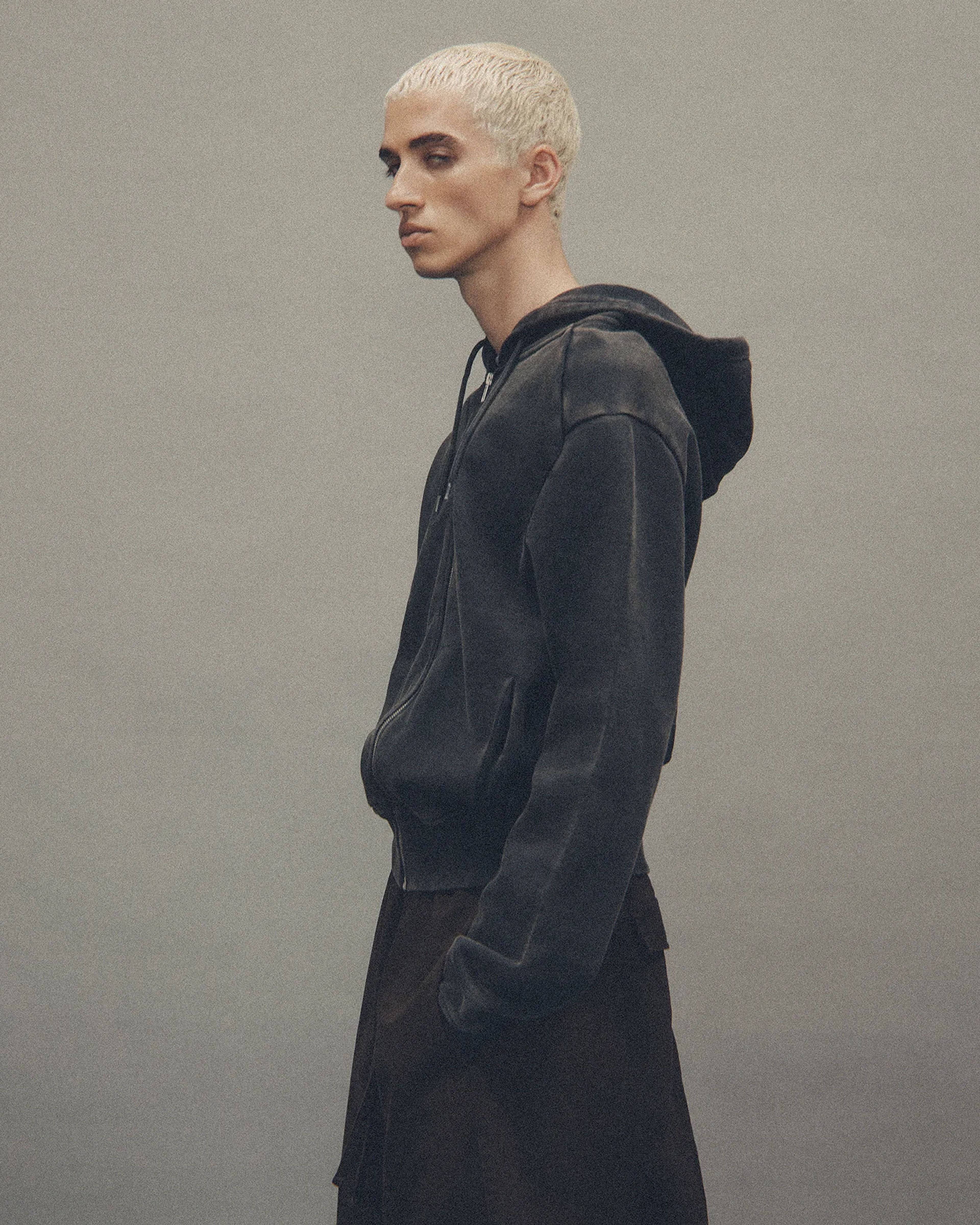 Slim Zip Up Washed Black - Image 5