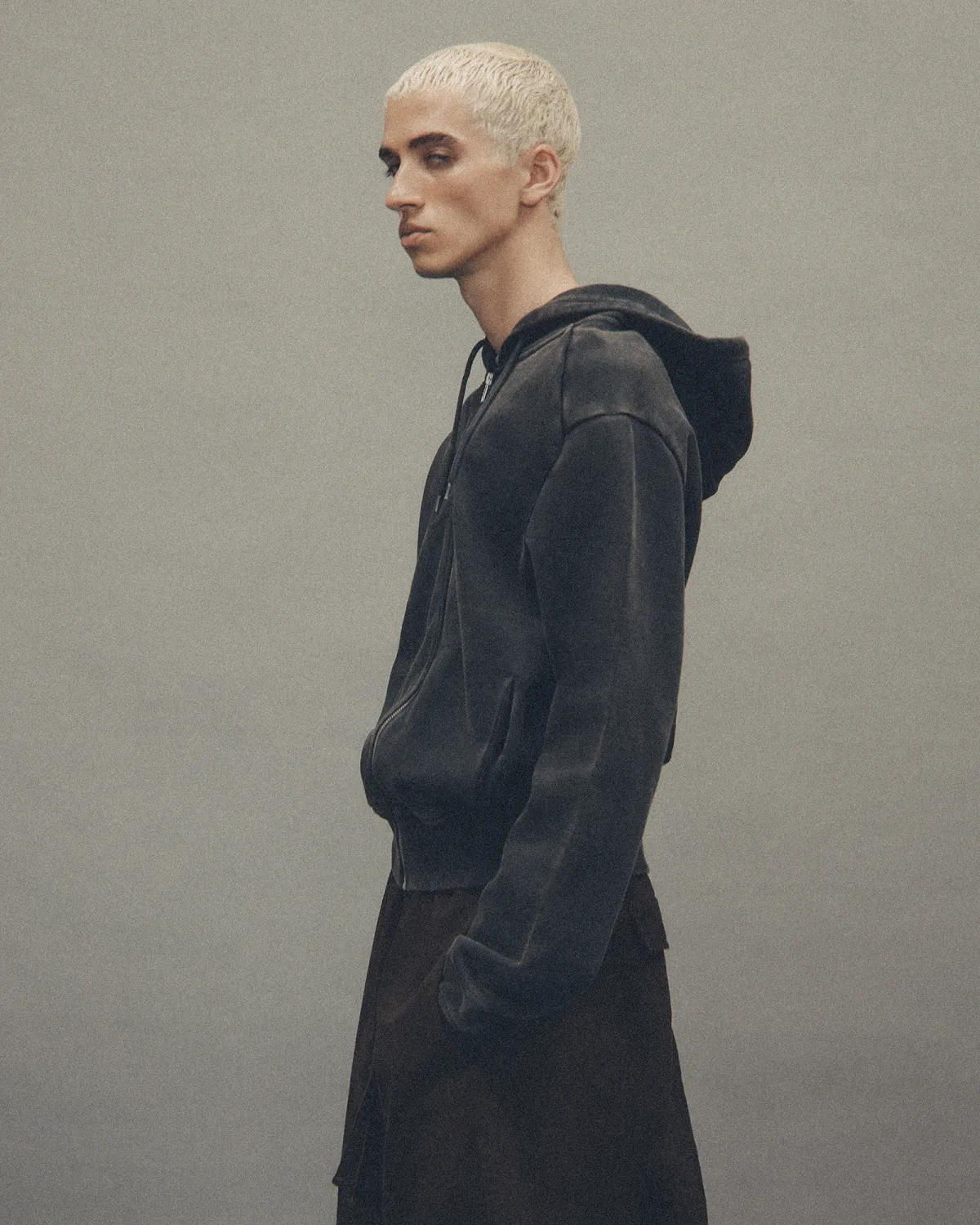 Slim Zip Up Washed Black - Image 5